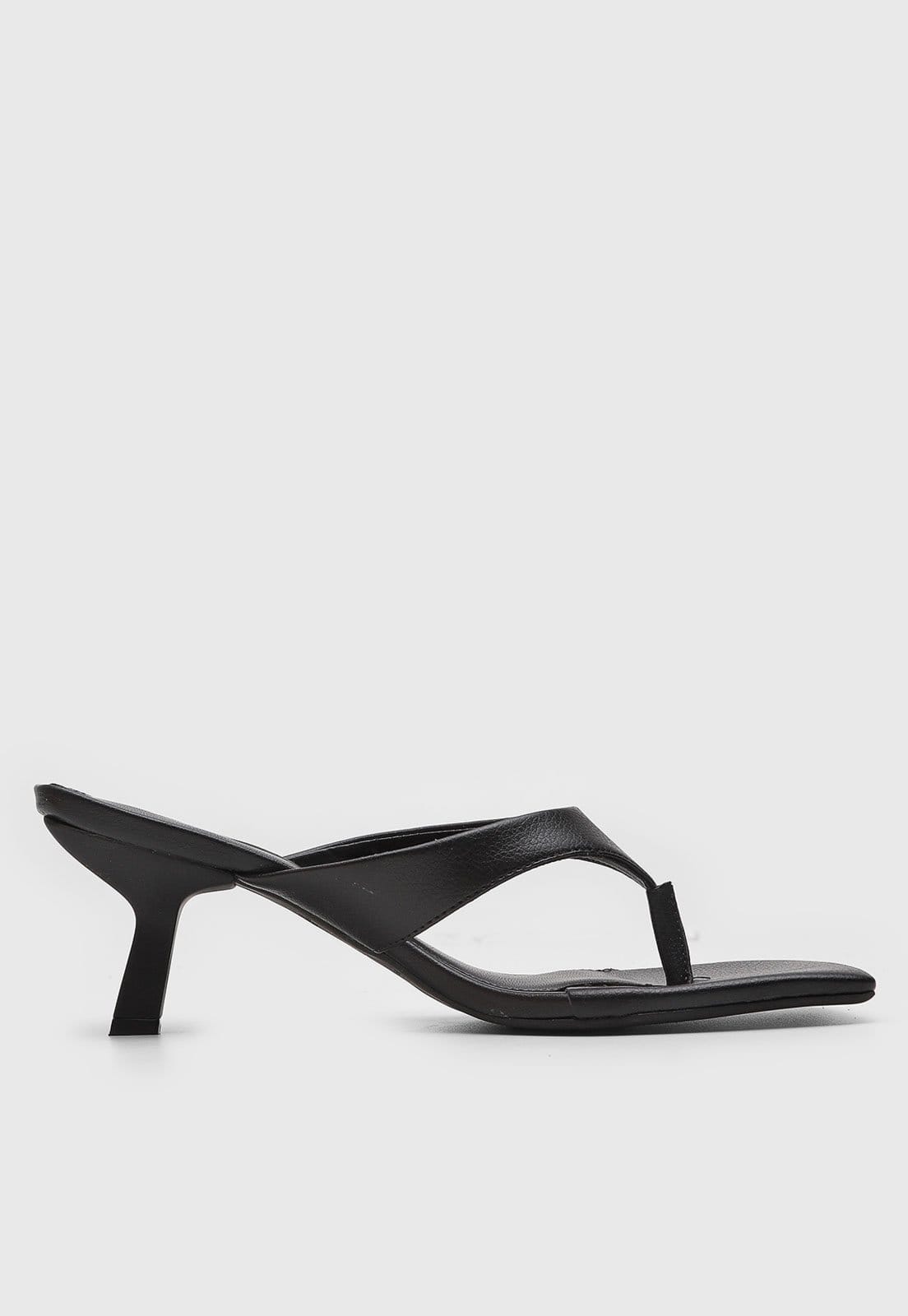 Vista 2 Sandália Feminina Colcci Salto Médio Geométrico Preta Colcci preto