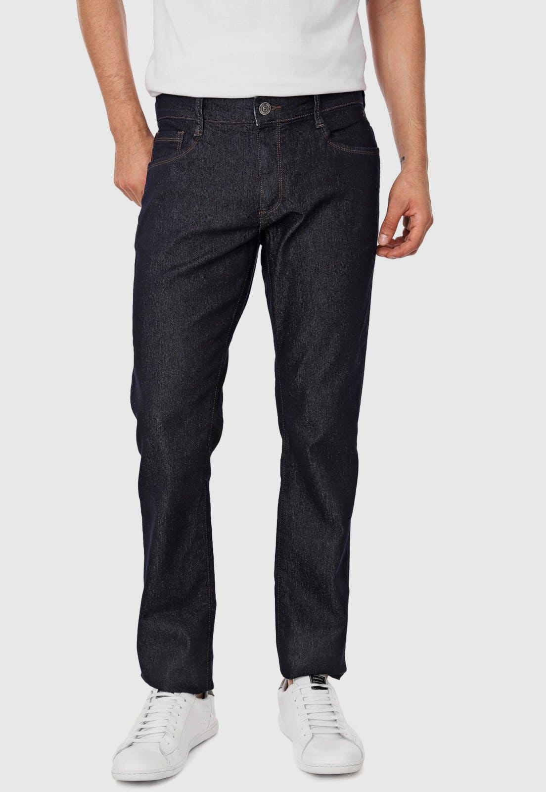 Calça Jeans Dudalina Slim Lisa Azul-Marinho