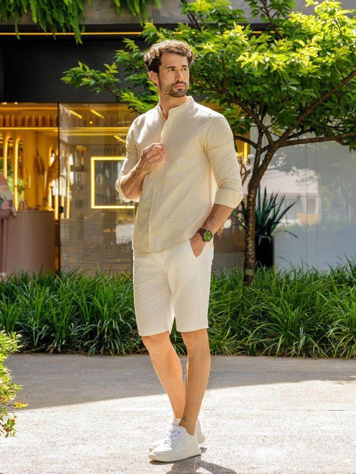 Bermuda Eletrón Masculina OFF WHITE