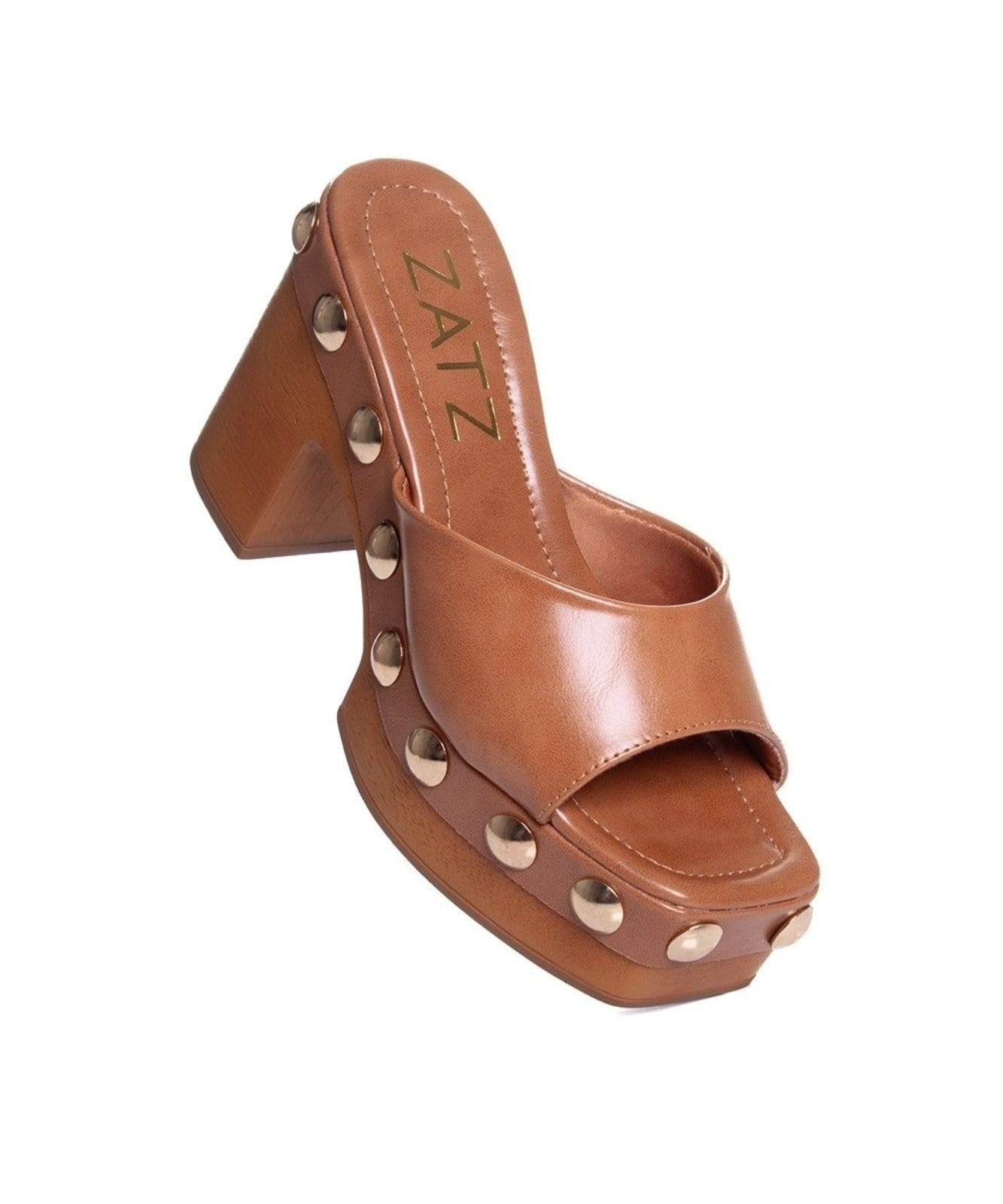 Vista 2 Tamanco Zatz Salto Alto Ambar Pixolé incolor