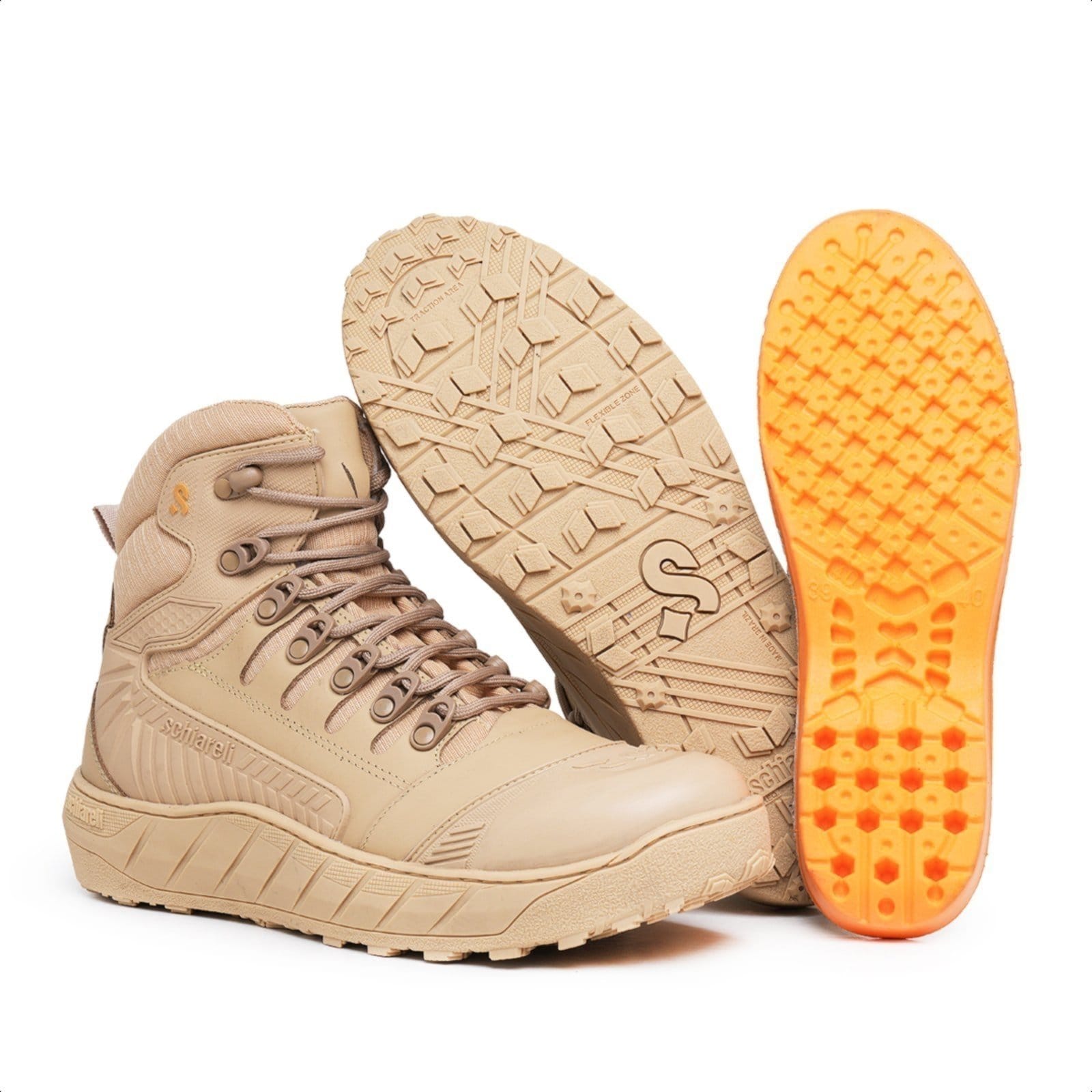 Bota Masculina Adventure Areia Militar Tático Schiareli 956
