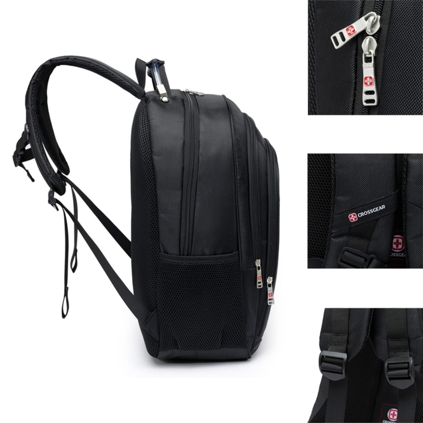 Vista 2 Mochila Masculina Executiva Bolsa Trabalho Resistente Notebook USB Crossgear preto
