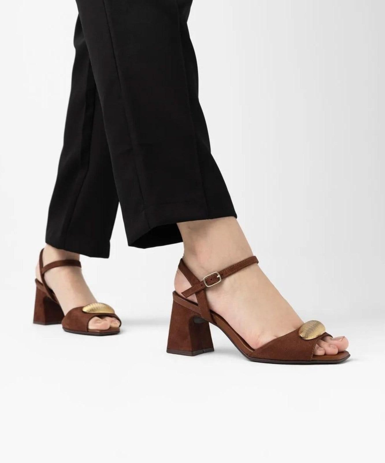 Vista 2 Sandália Piccadilly Flavia Salto Alto Marrom Piccadilly incolor