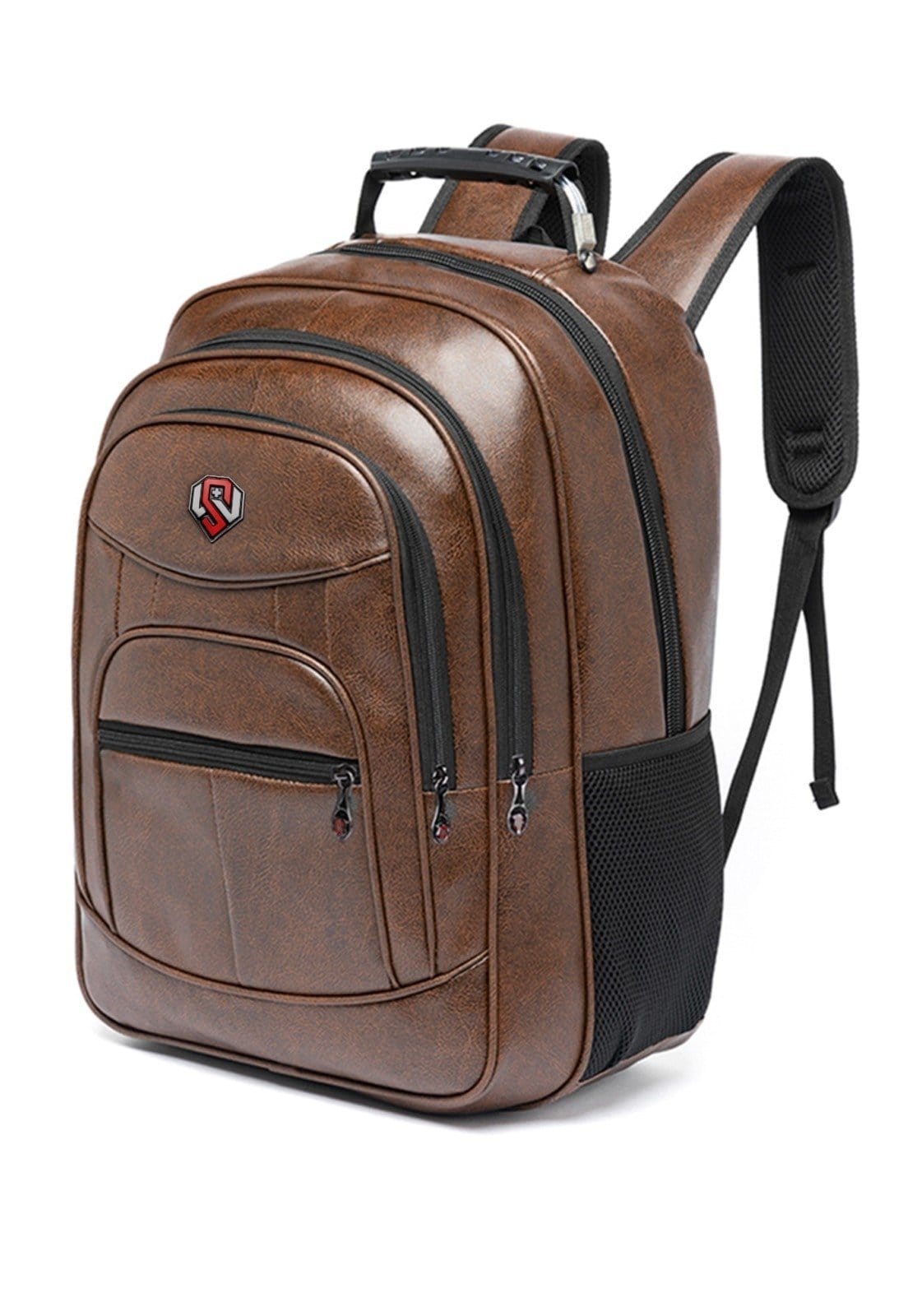 Vista 2 Mochila Executiva Masculina Trabalho Reforçada Notebook Swissport marrom