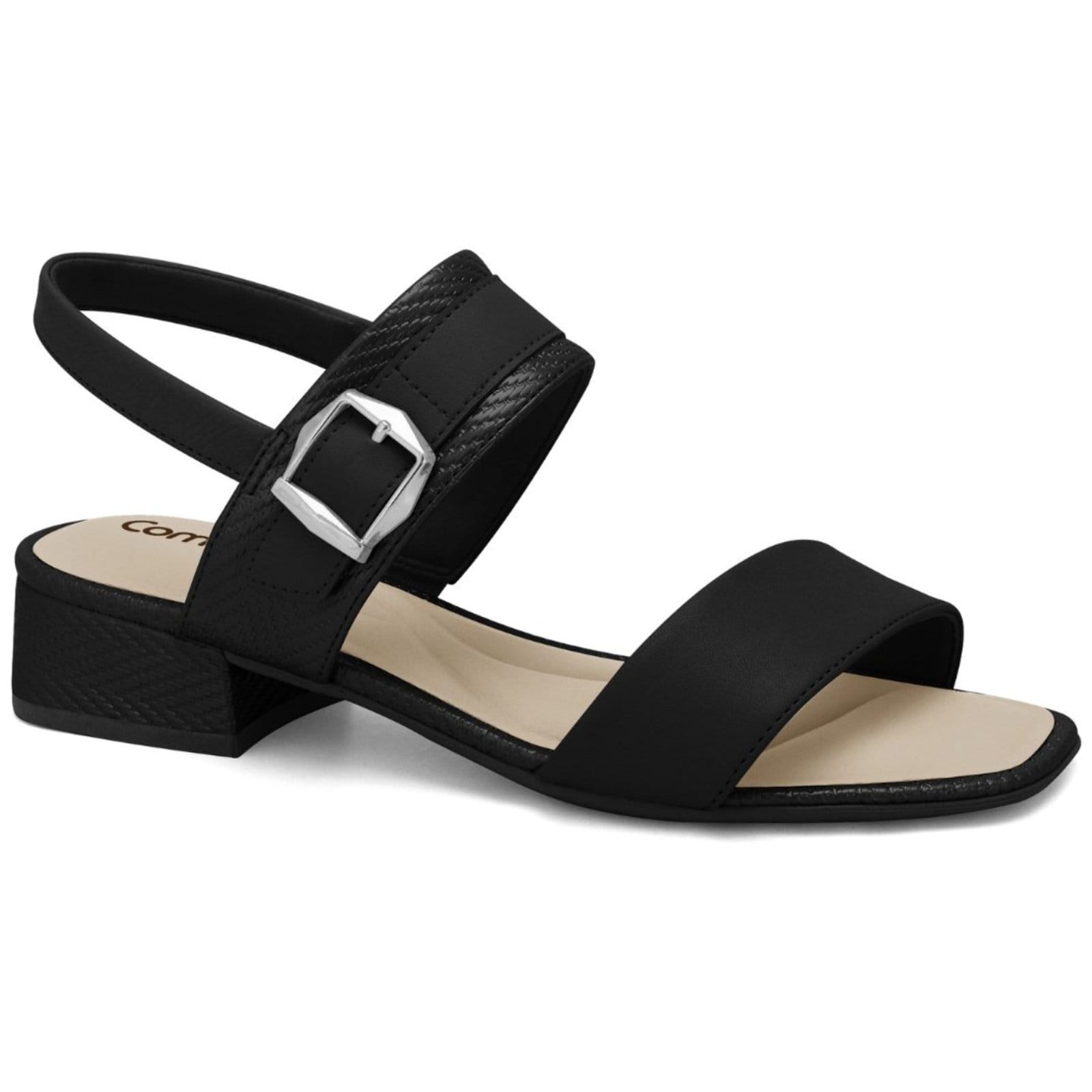 Sandália Feminina Preta Elástico Comfortflex 2555303-2