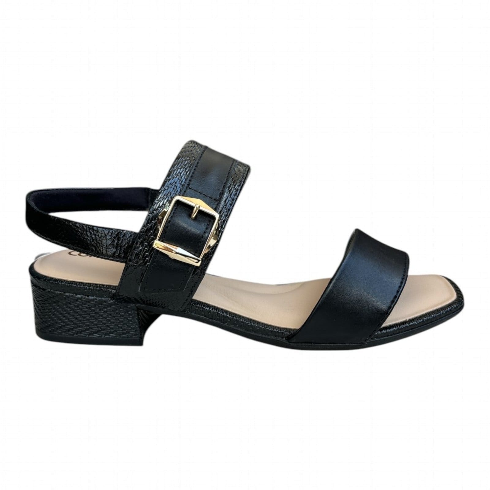 Vista 2 Sandália Feminina Preta Elástico Comfortflex 2555303-2 Comfortflex preto