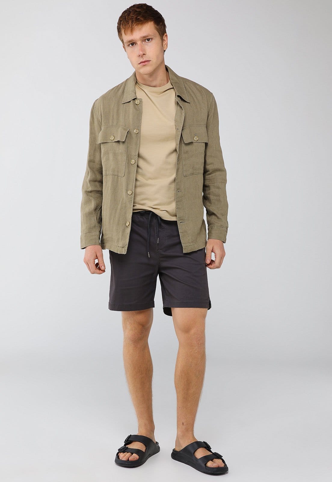 Vista 2 Bermuda Masculina Broken Rules Sarja Broken Rules azul marinho