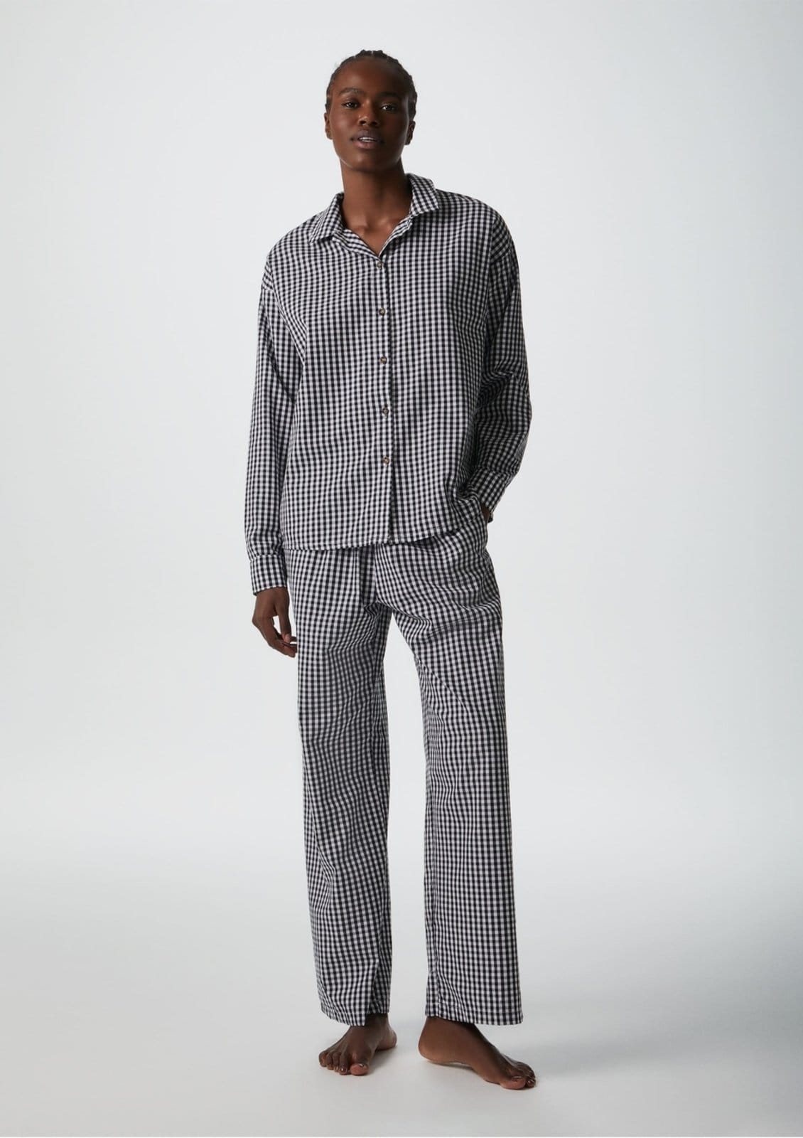 Pijama Longo Feminino Fio Tinto Xadrez Hering