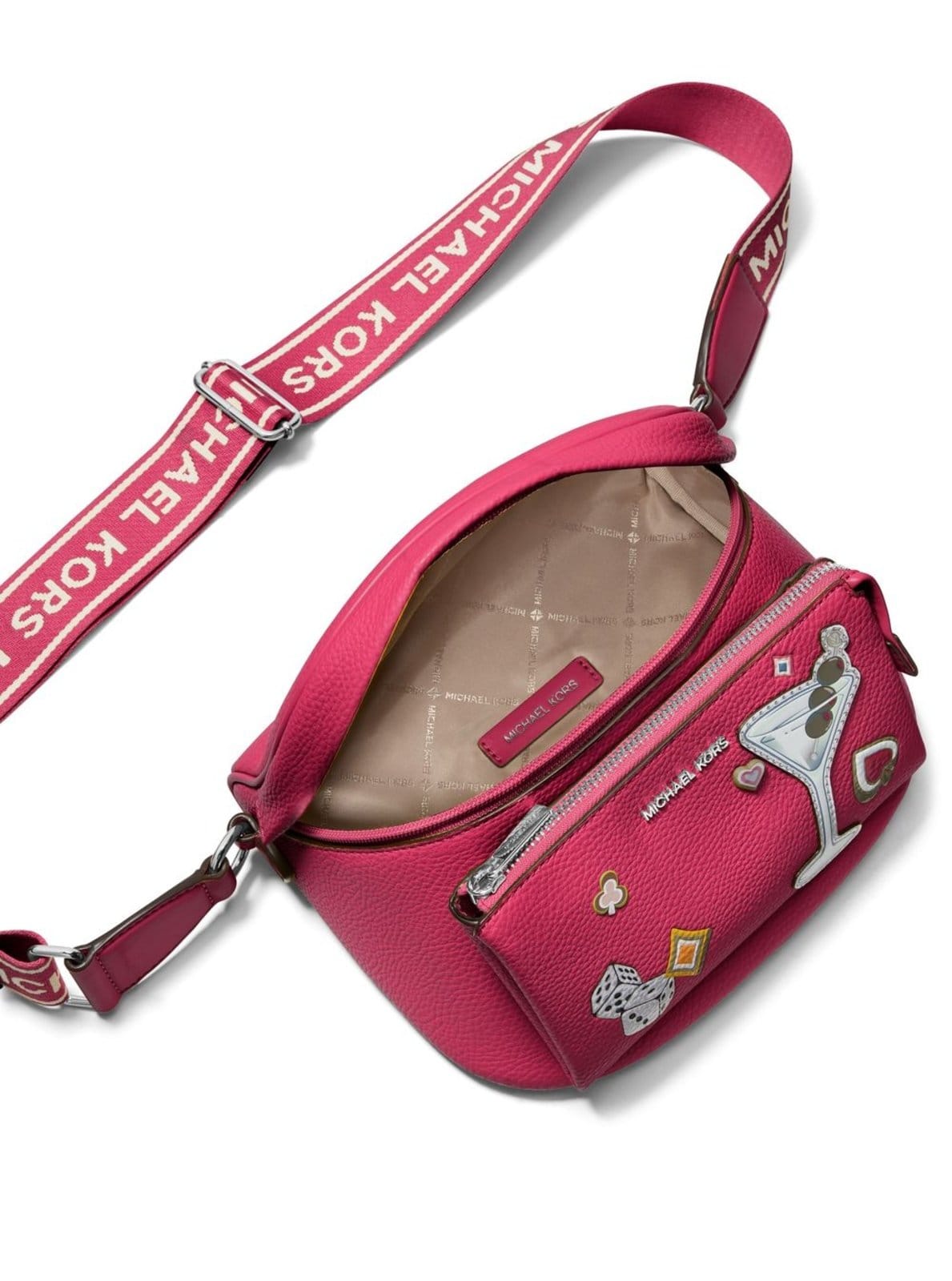 Vista 2 Bolsa Transversal Slater Média 35F5S04M8V984 Michael Kors rosa