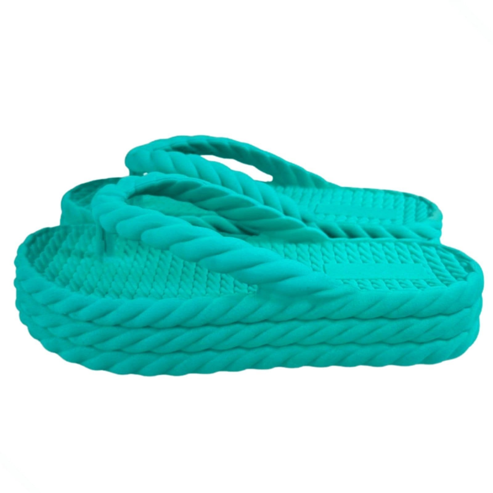 Chinelo Feminino Nuvem Plataforma Trançado Corda De Dedo Moda Casual Premium Claro