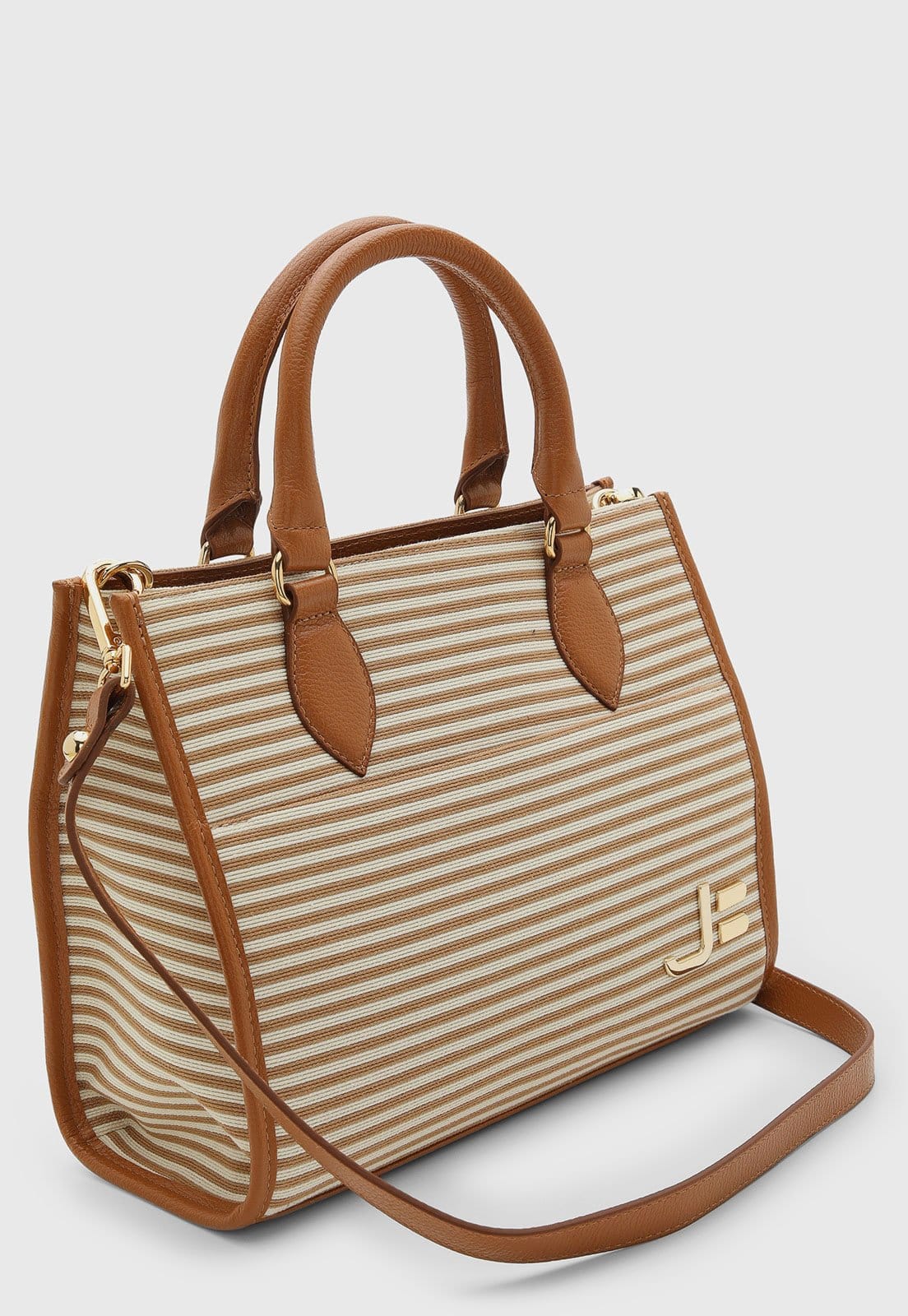 Vista 2 Bolsa Grande Feminina Jorge Bischoff Listrada Jorge Bischoff bege