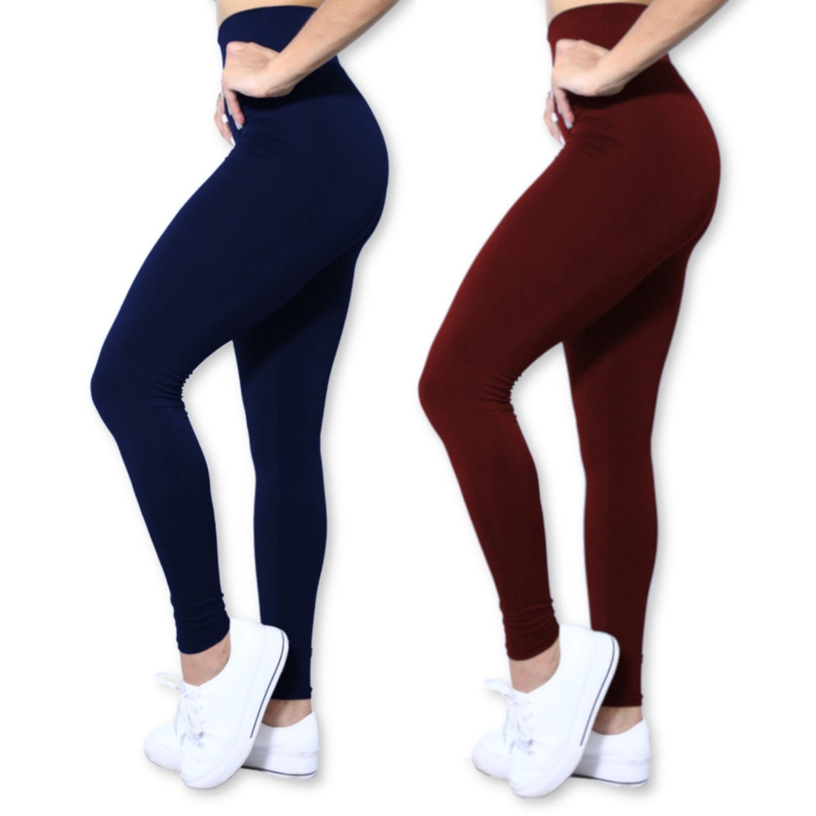 Kit 2 Calças Legging Heide Ribeiro Leg Basic Suplex Ginástica Marinho e