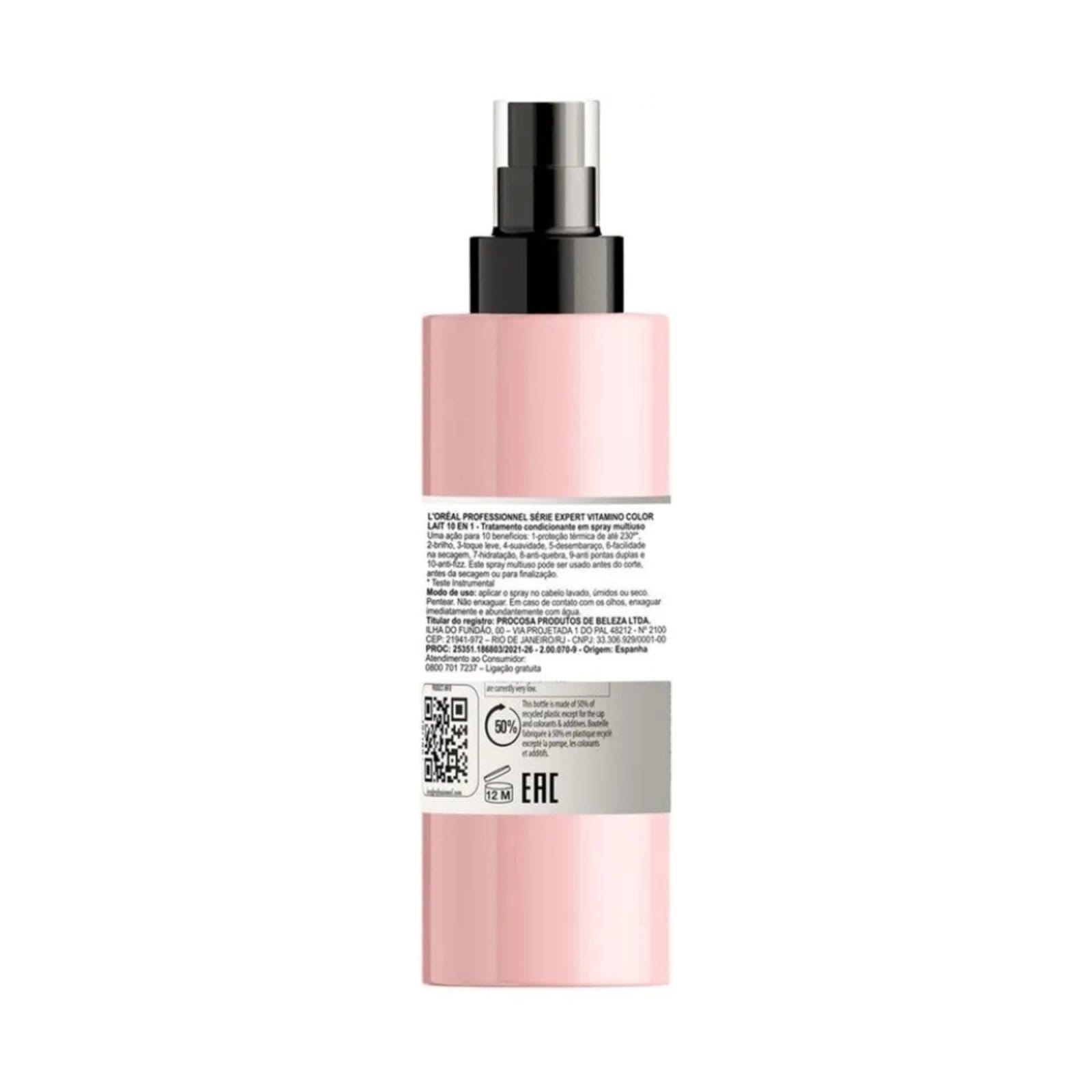 Vista 2 L'oréal Professionnel Resveratrol Vitamino Color Spray Leave In 10 in 1 - 190ml Loreal rosa