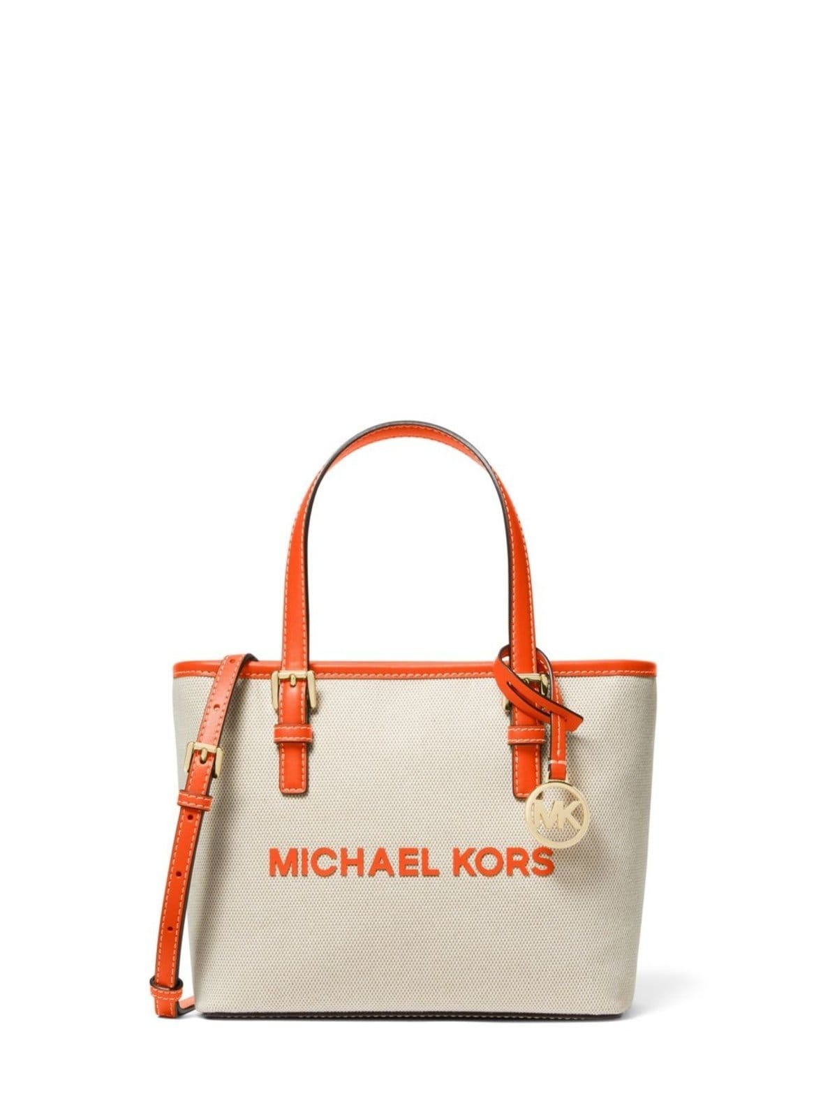 Vista principal Bolsa Tote Jet Set Pequena De Algodão 35S4gtvt0c634 Michael Kors laranja