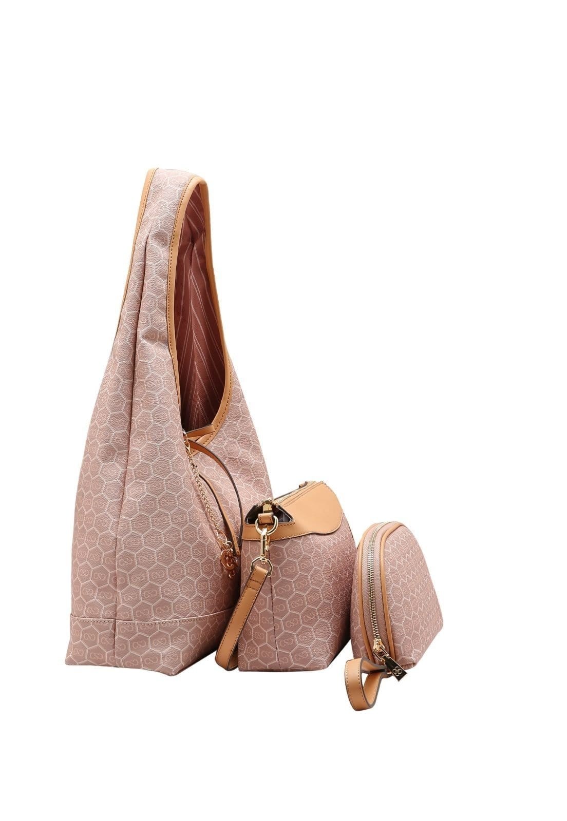 Vista 2 Bolsa Feminina Chenson New Monograma Dupla Face Kit 3 Peças 3485429 Chenson preto