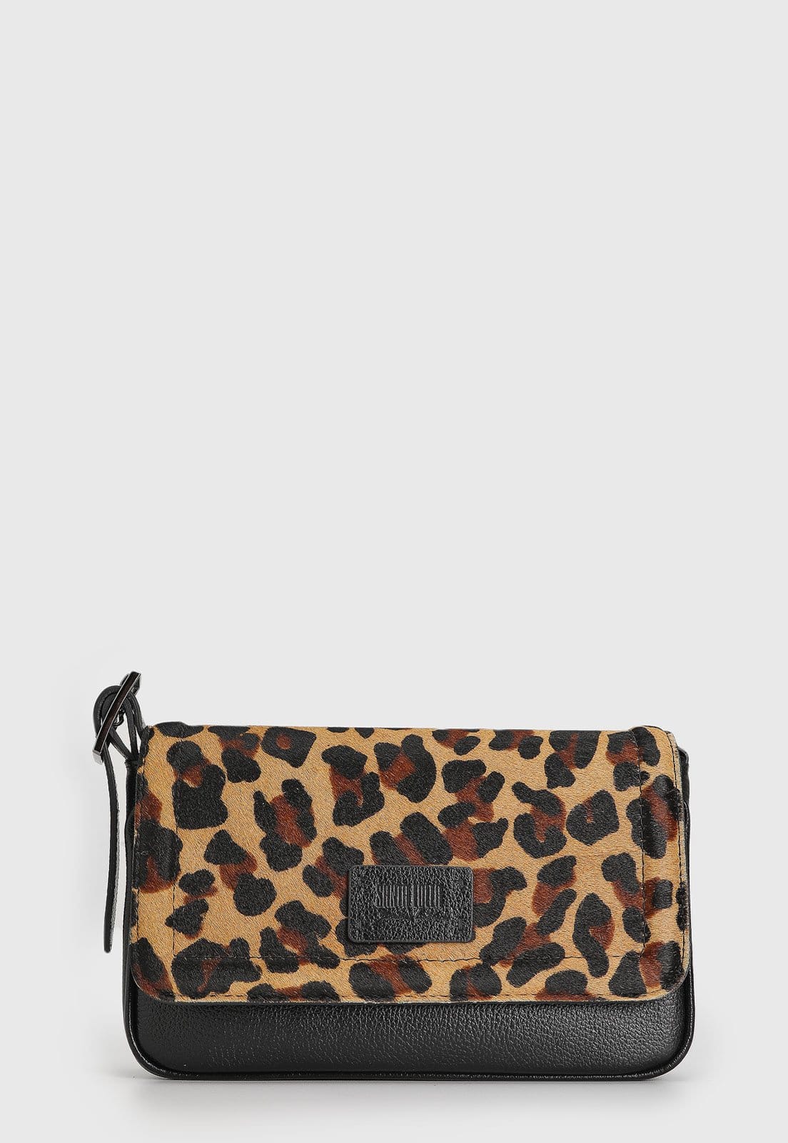 Bolsa Tiracolo Santa Lolla em Couro Animal Print Onça