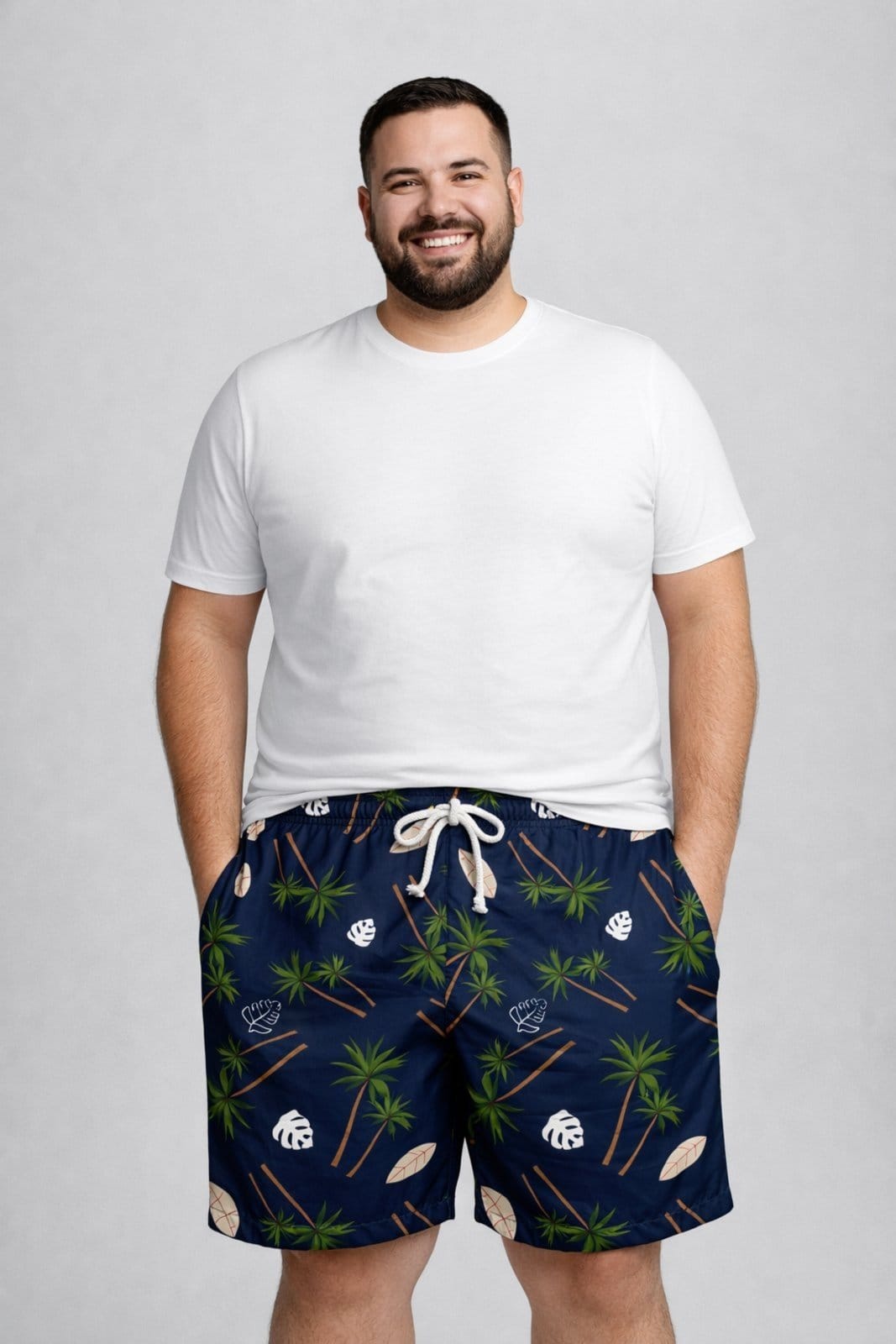 Bermuda Plus Size D Bell Outlet Fashion Estampa Palmeira