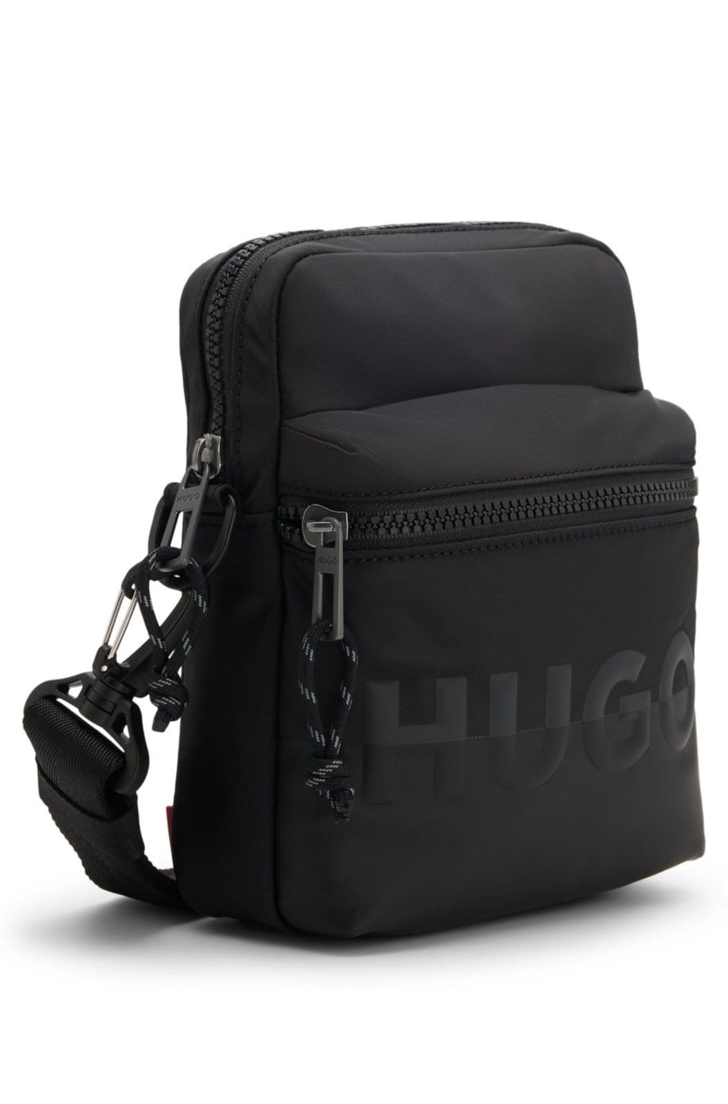 Vista 2 Bolsa Repórter Em Sarja Com Logo HUGO preto