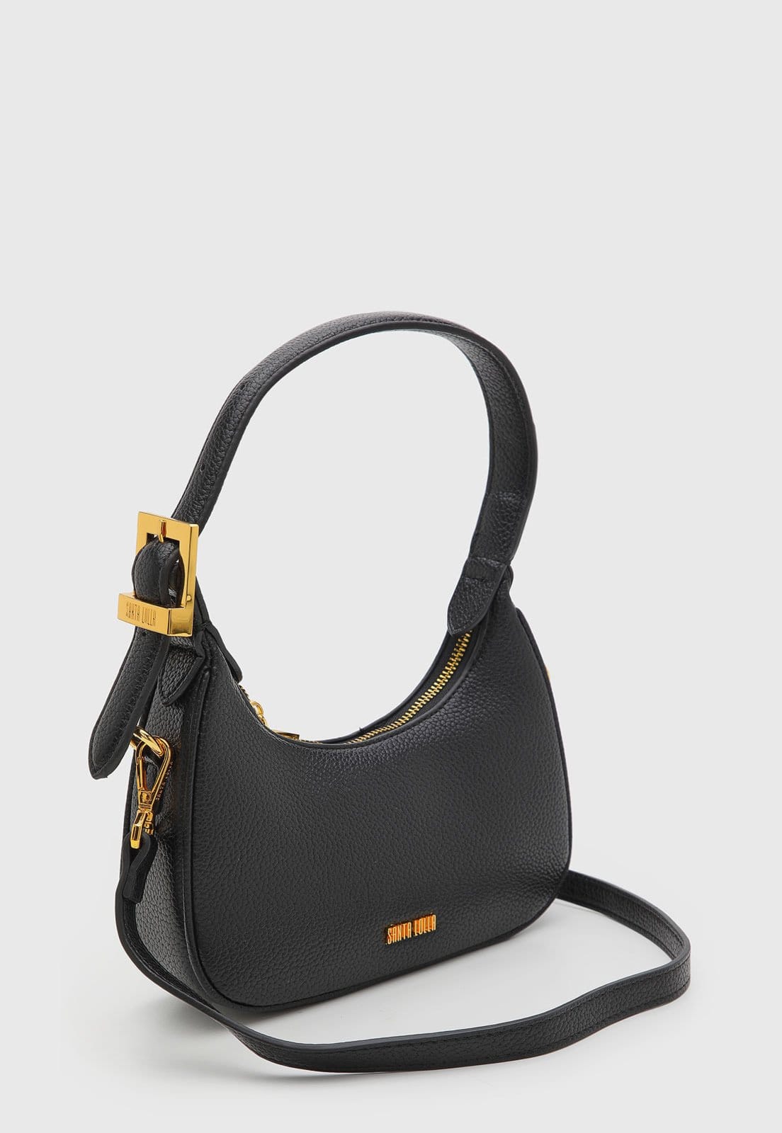 Vista 2 Bolsa Feminina Santa Lolla Pequena Texturizada Preta Santa Lolla preto