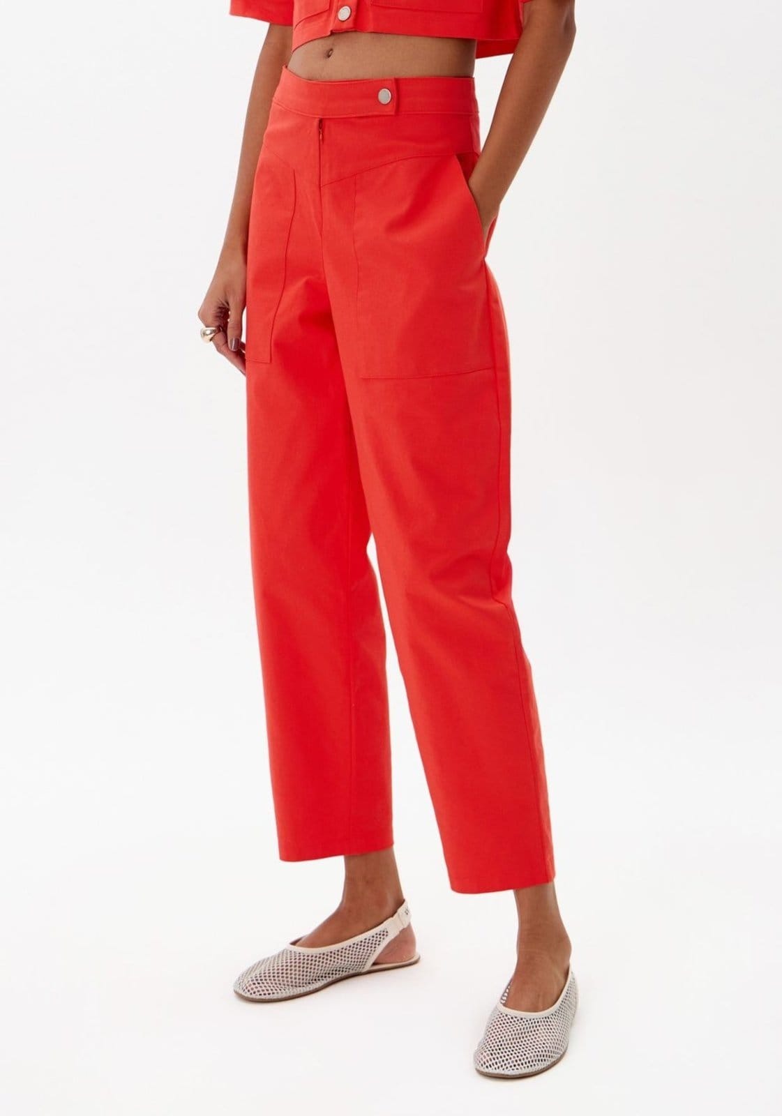 Vista 2 Calça Slouchy Cintura édia My Favorite Things vermelho