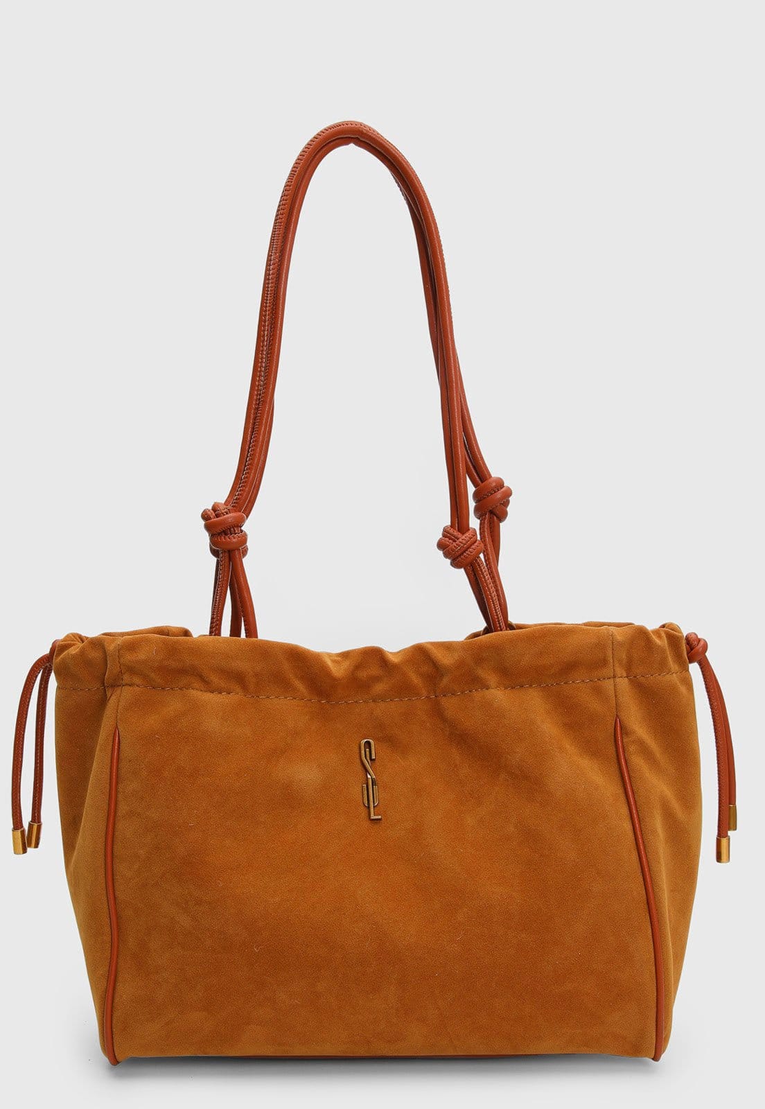 Vista 2 Bolsa Feminina Santa Lolla Alças Cordão Nó Santa Lolla caramelo