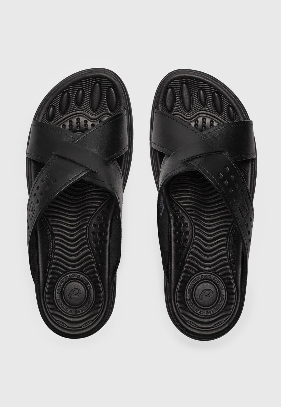 Sandália Pegada Tira Transpassada Preta