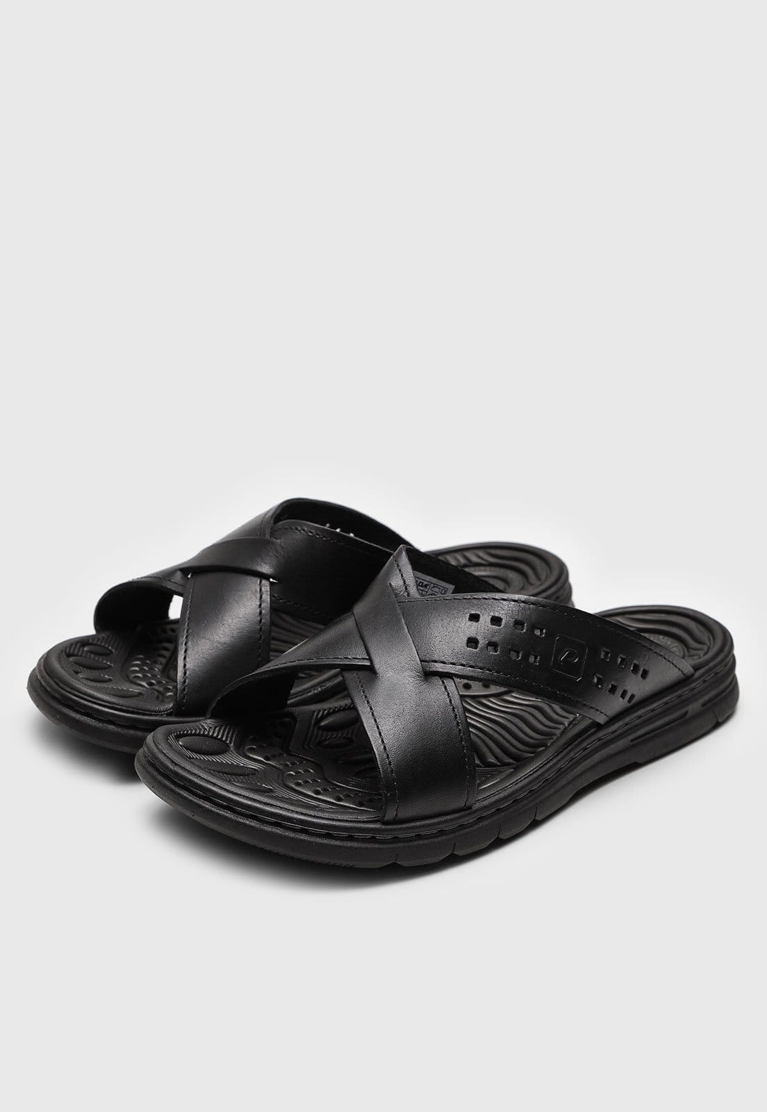 Sandália Pegada Tira Transpassada Preta - 2