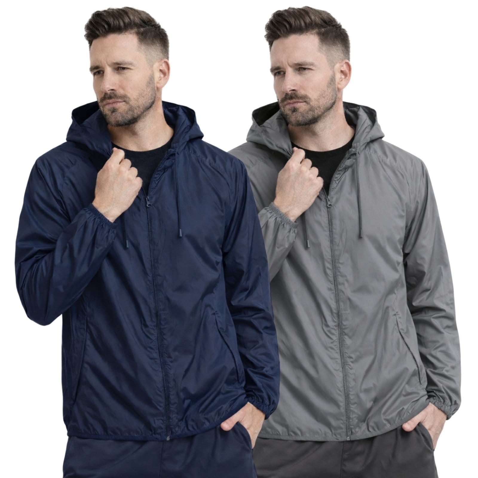 Kit 2 Jaqueta Corta Vento Impermeável Masculino Leve e Confortável Estilo Casual Liso