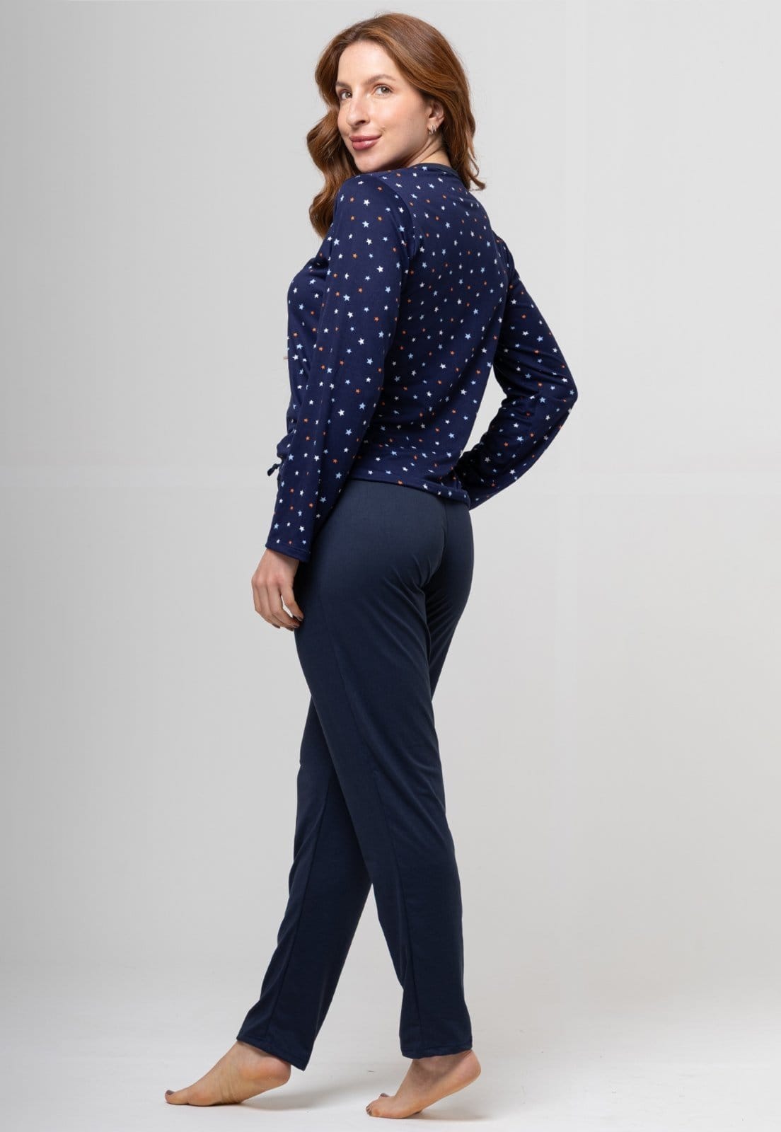 Pijama Suende Aveludado Bravaa Store Longo Malha Confortável Inverno Premium 014 MARINHO - 2