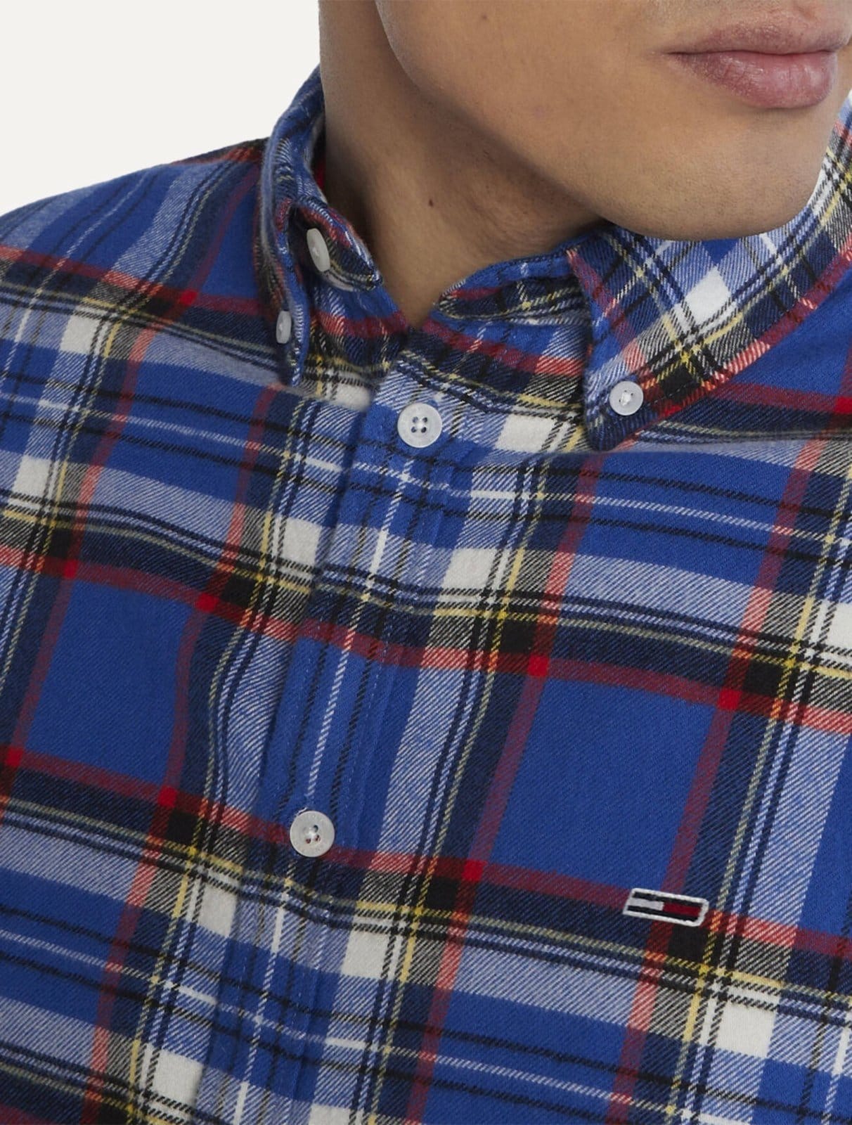 Vista 2 Camisa Tommy Jeans Masculina Regular Xadrez Flannel Check Tommy Jeans azul