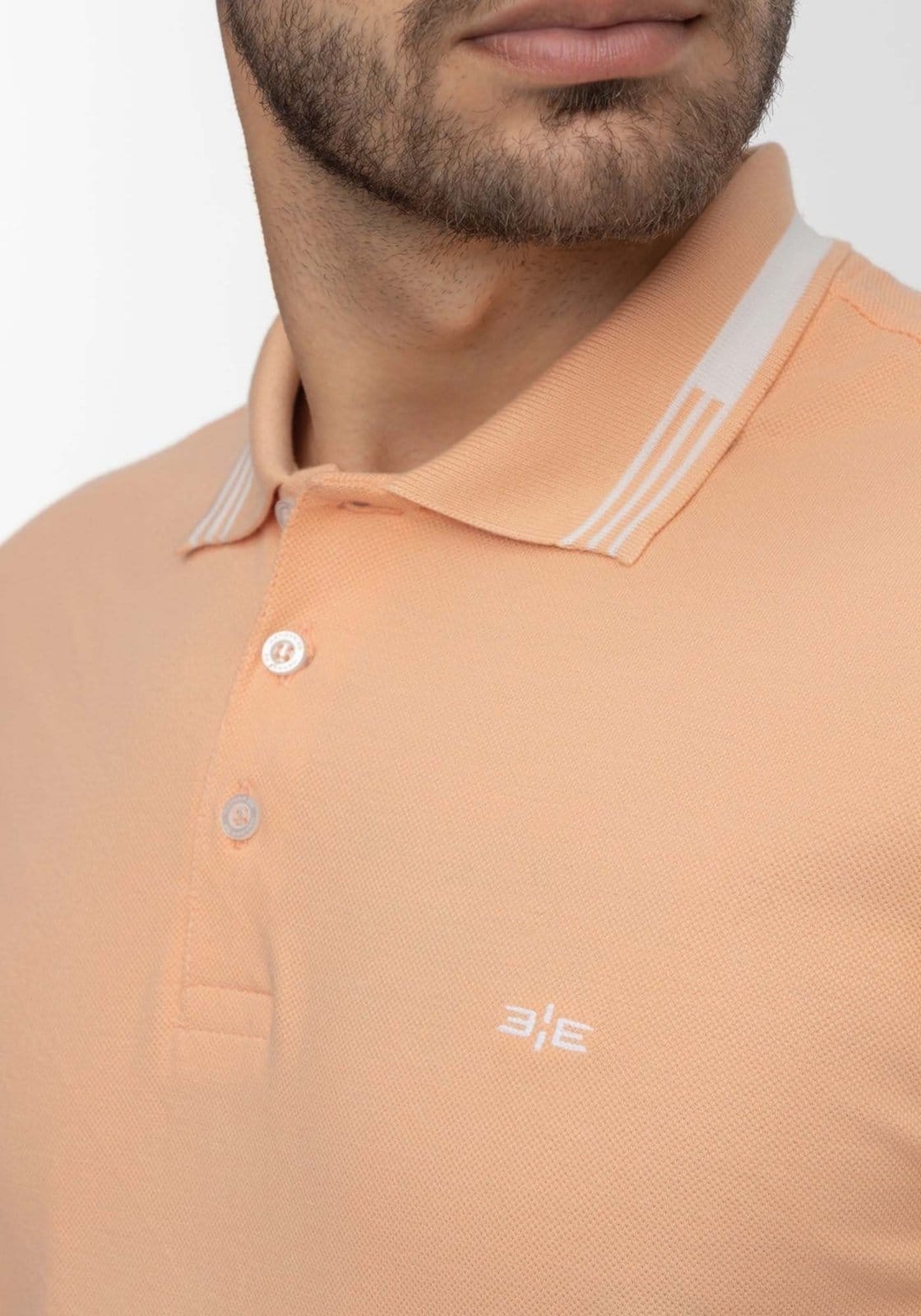 Vista 2 Camisa Polo Com Botões Em Malha Piquet Mercerizada Hangar 33 laranja