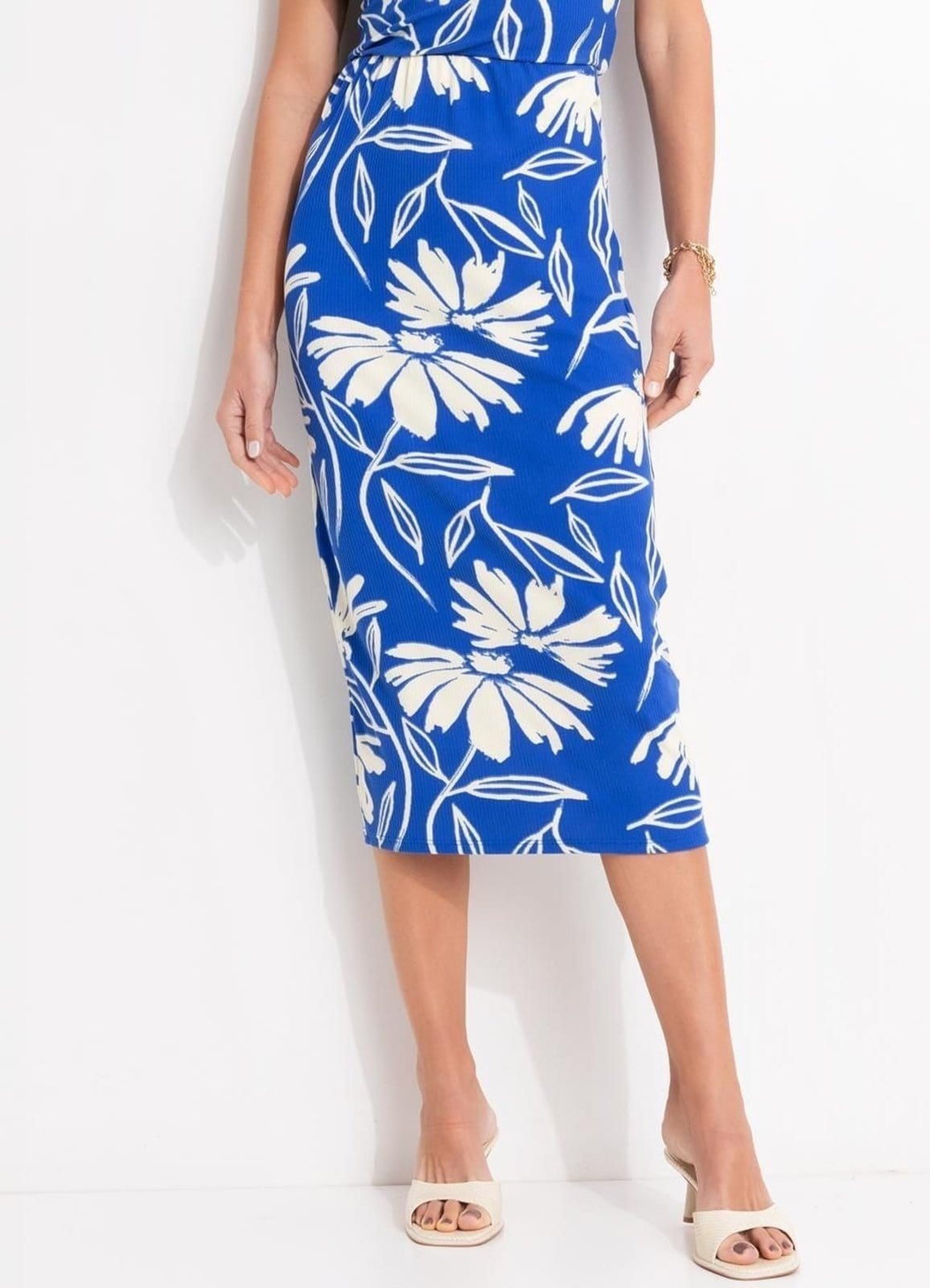 Saia Em Canelado Floral