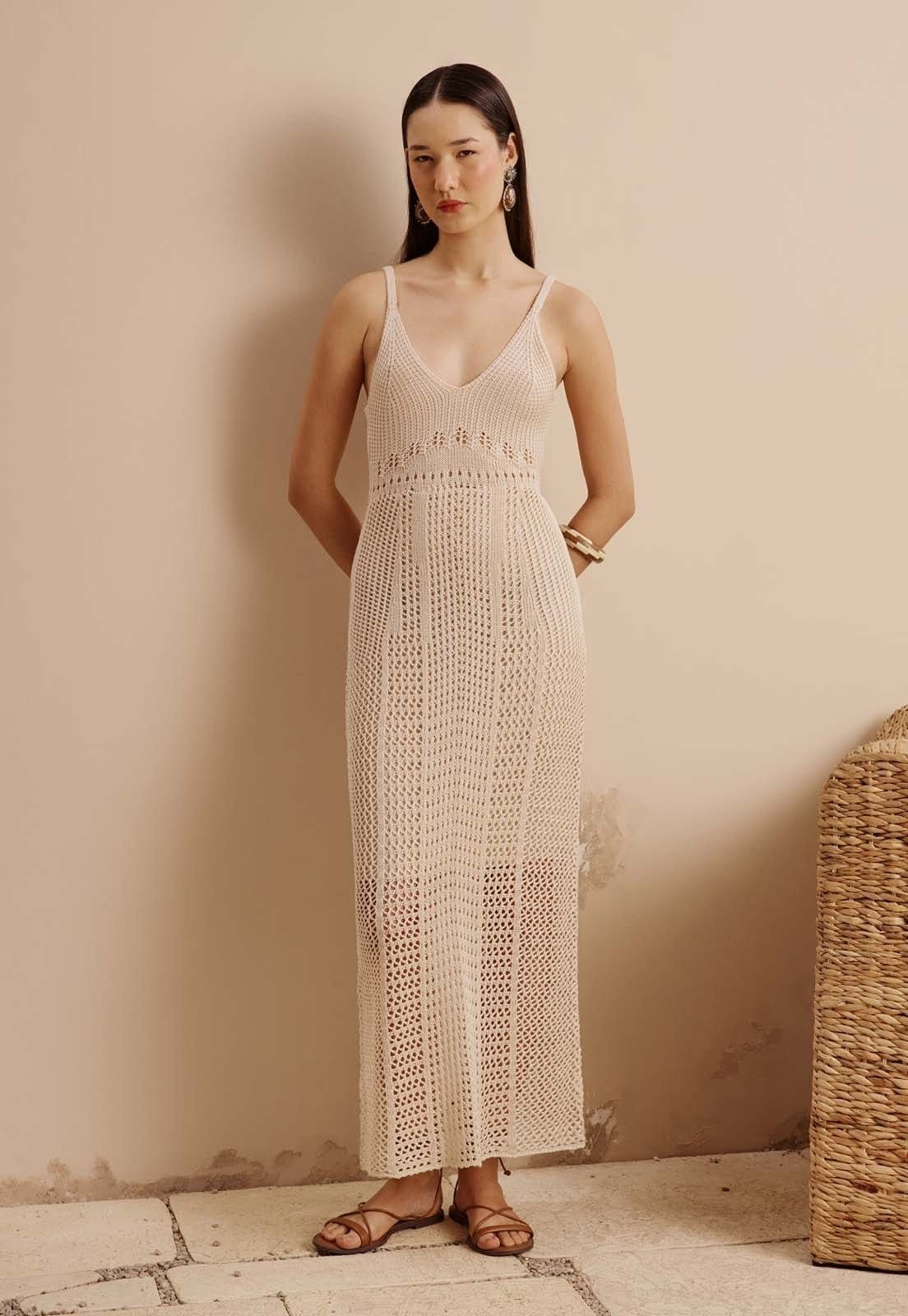 Vestido Tricot Rendado