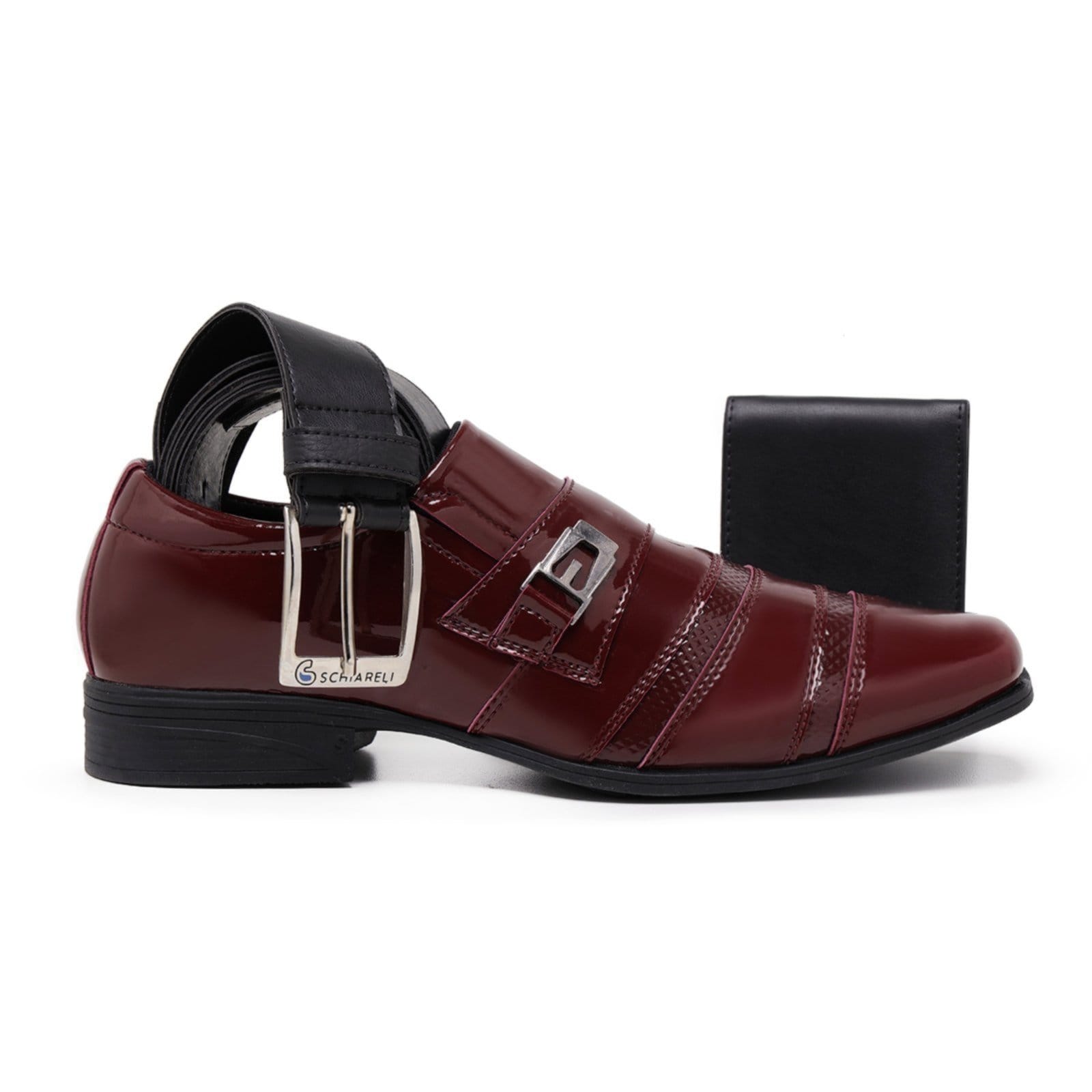 Kit Sapato Social Masculino Cinto e Carteira Festa Casamento Noivado Schiareli 803