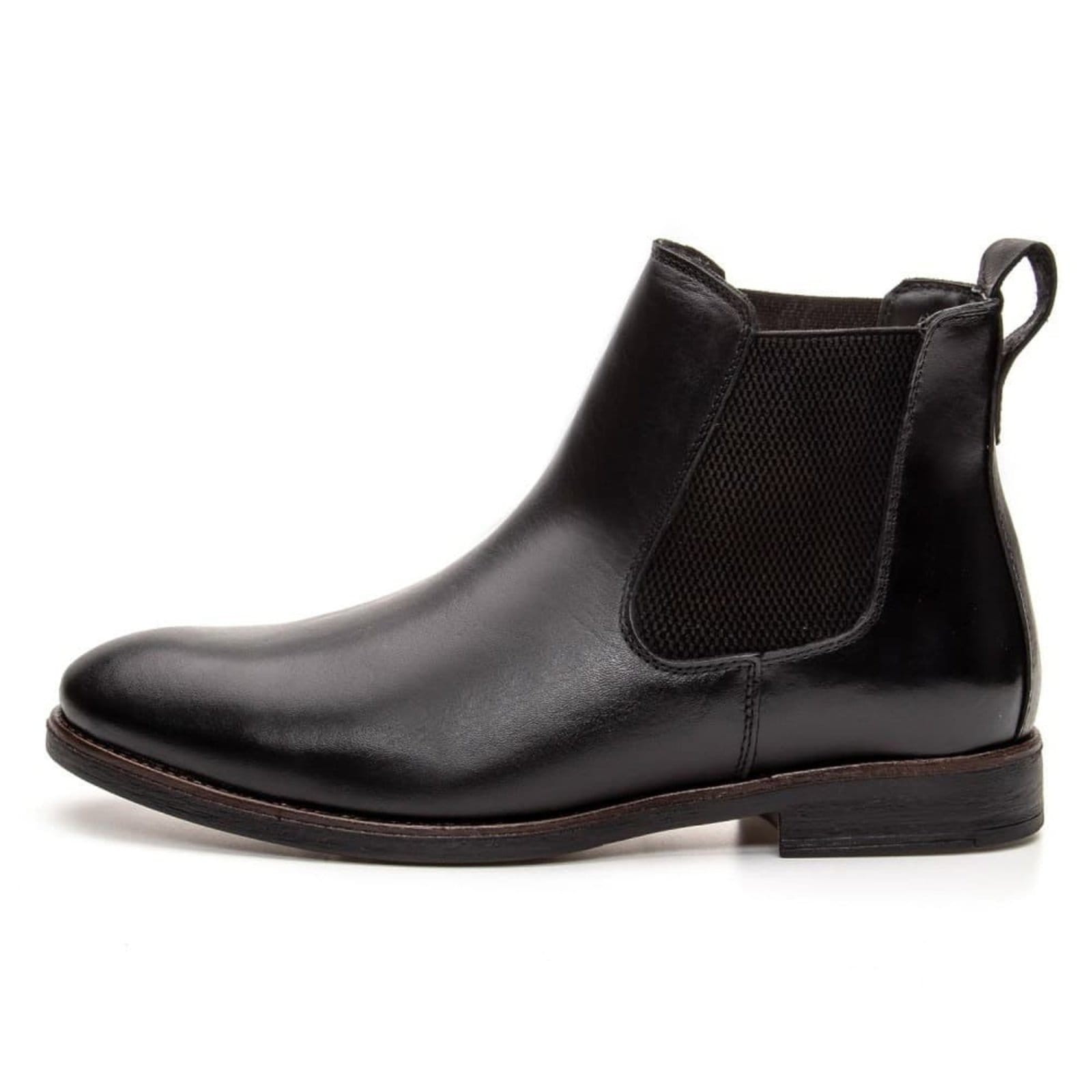 Bota de Couro Masculina Chelsea Clube do Sapato de Franca DF Houston Preta