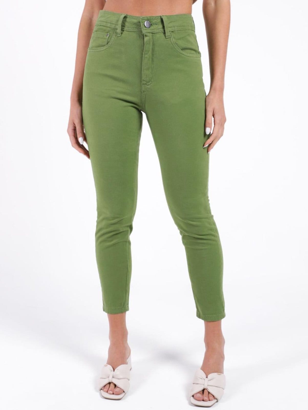Vista principal Calça Mom Sarja Autentique Feminina Autentique verde