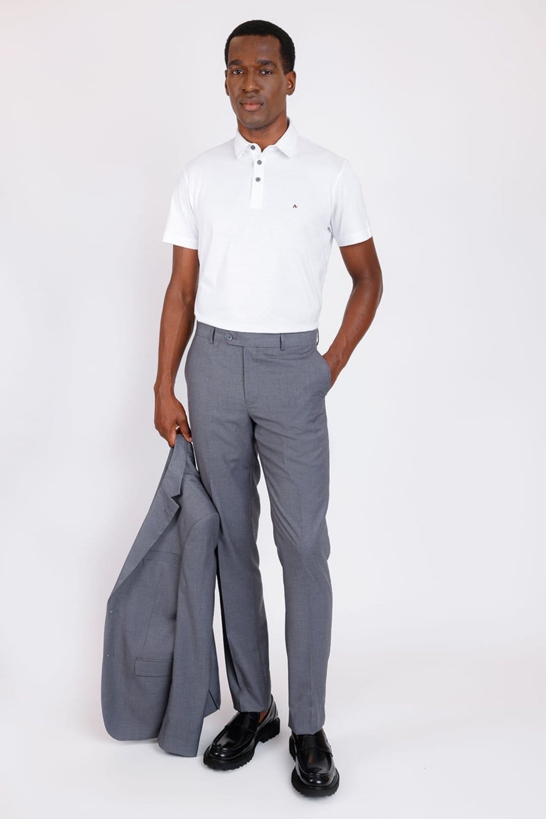 Vista 2 Polo Manga Curta De Algodão Pima Aramis branco