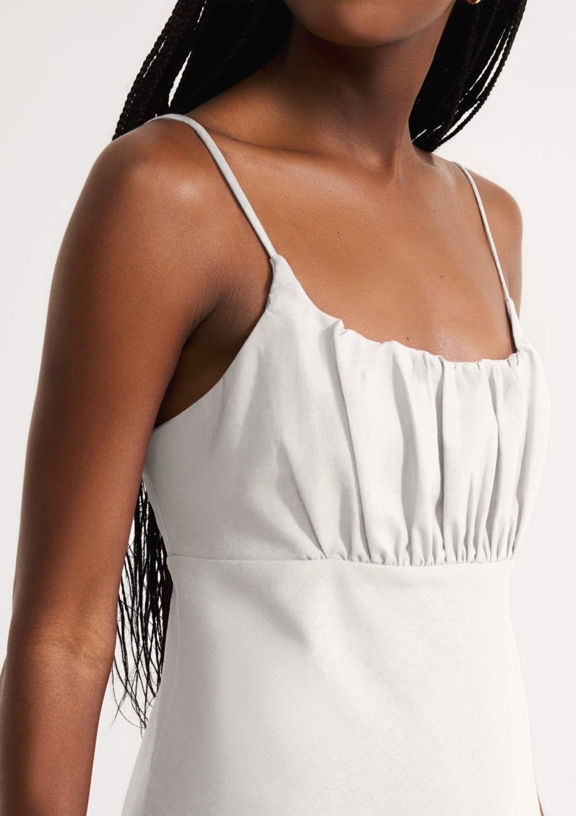 Vista 2 Vestido Curto Com Franzido No Busto Hering off-white