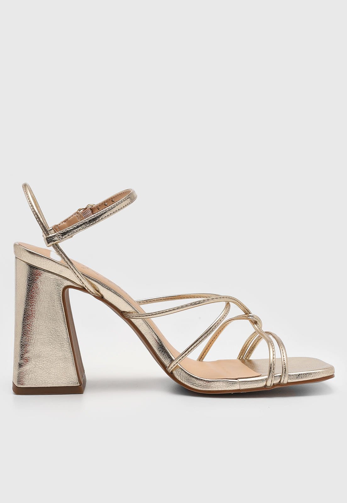 Vista 2 Sandália Luiza Barcelos Tiras Dourada Luiza Barcelos dourado