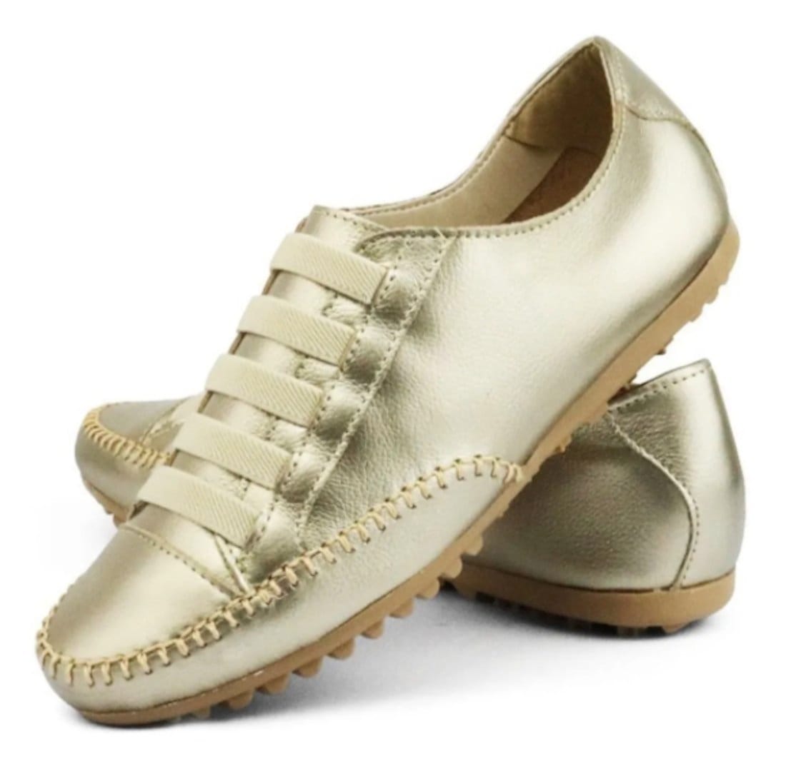 Tênis Mocatênis Feminino diRavena em Couro - Cod101 New Collection Velha