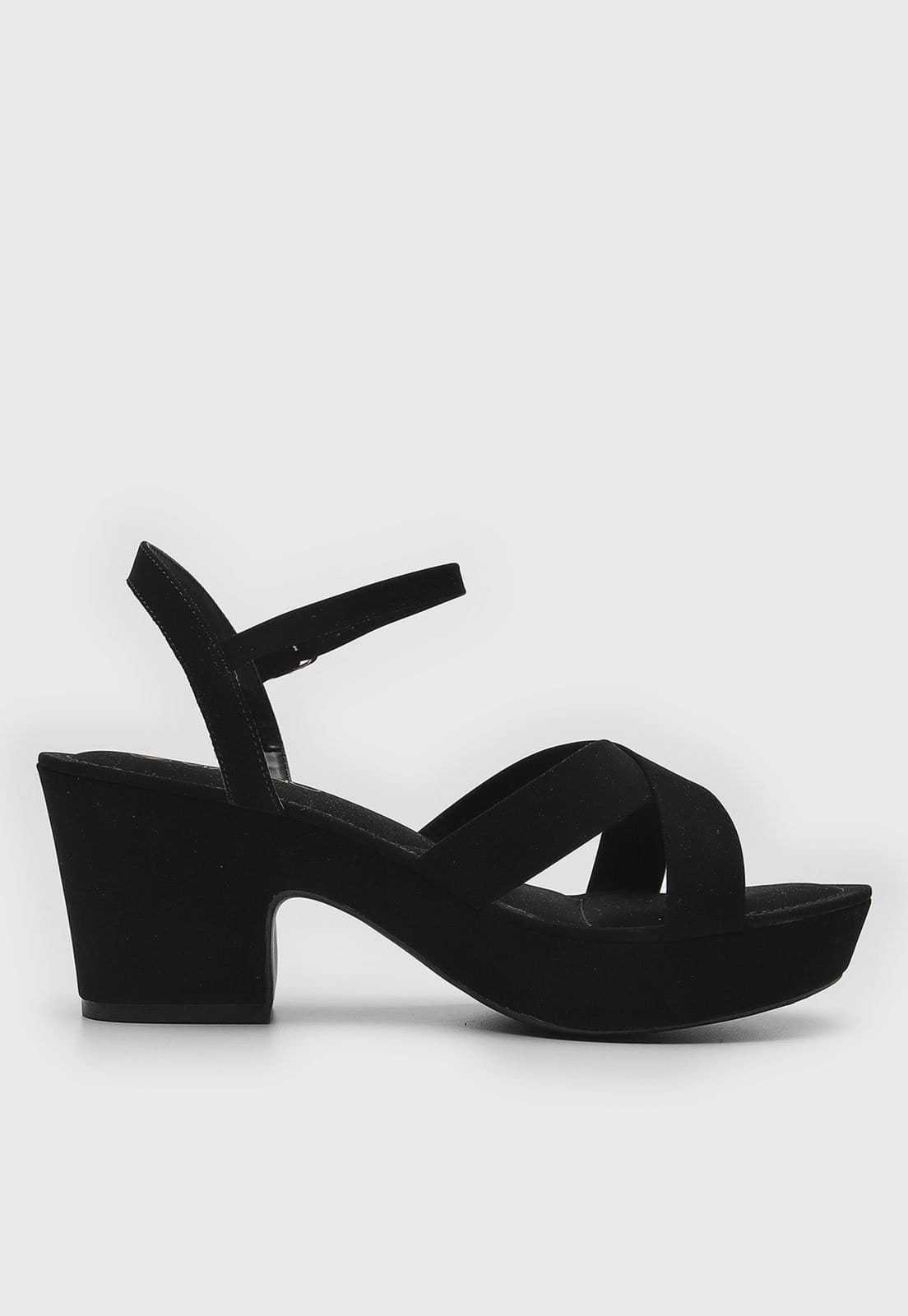 Vista 2 Sandália Via Uno Tiras Transpasse Preta VIA UNO preto