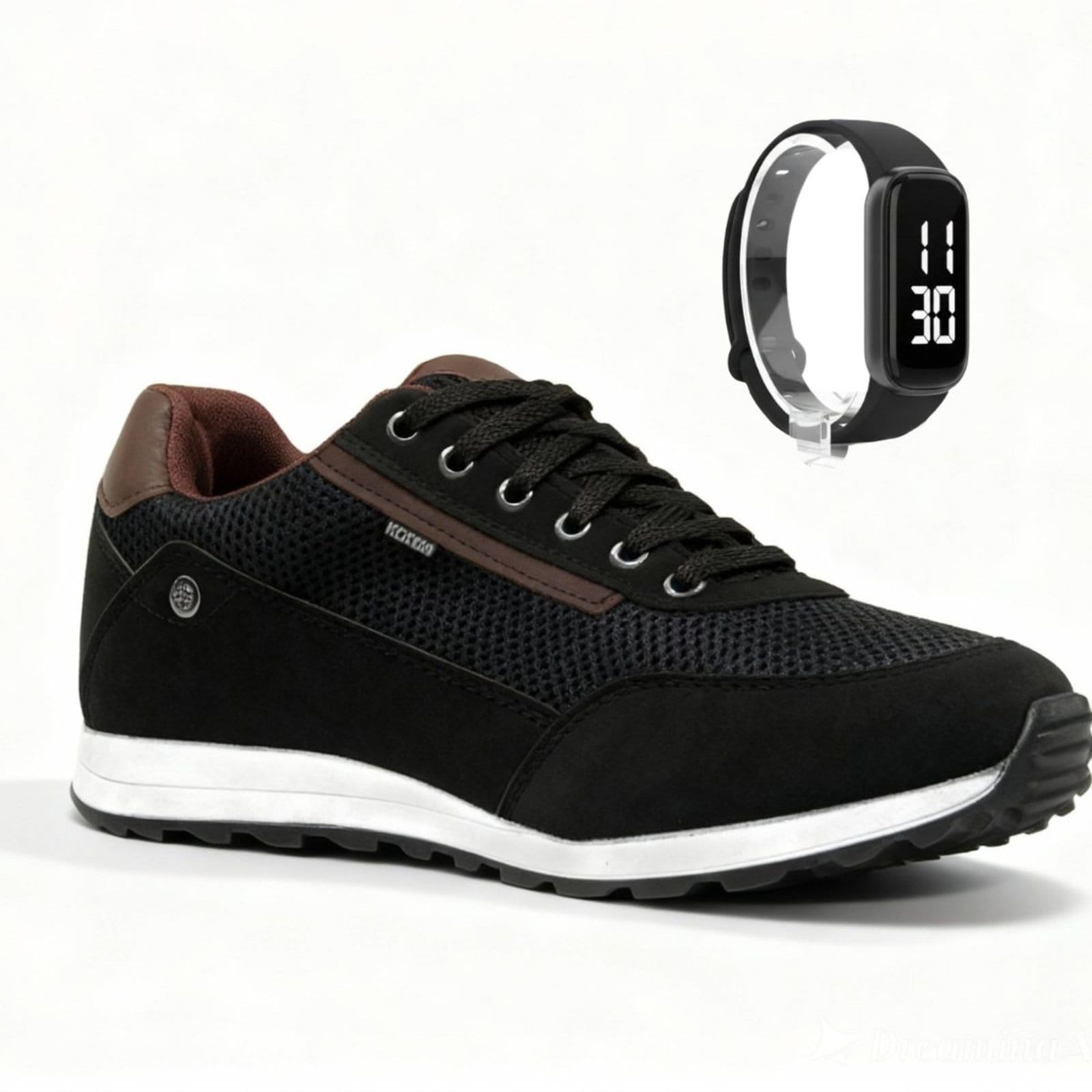 Sapatênis Masculino Tênis Casual Jogger Sapatênis Conforto Dia a Dia + Relógio