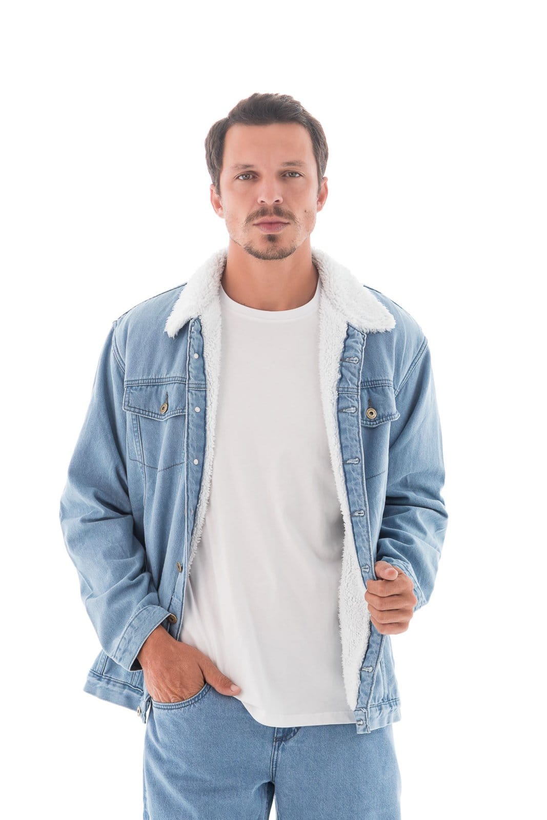 Vista 2 Jaqueta Masculina Arauto Com Pêlo ARAUTO JEANS azul/jeans