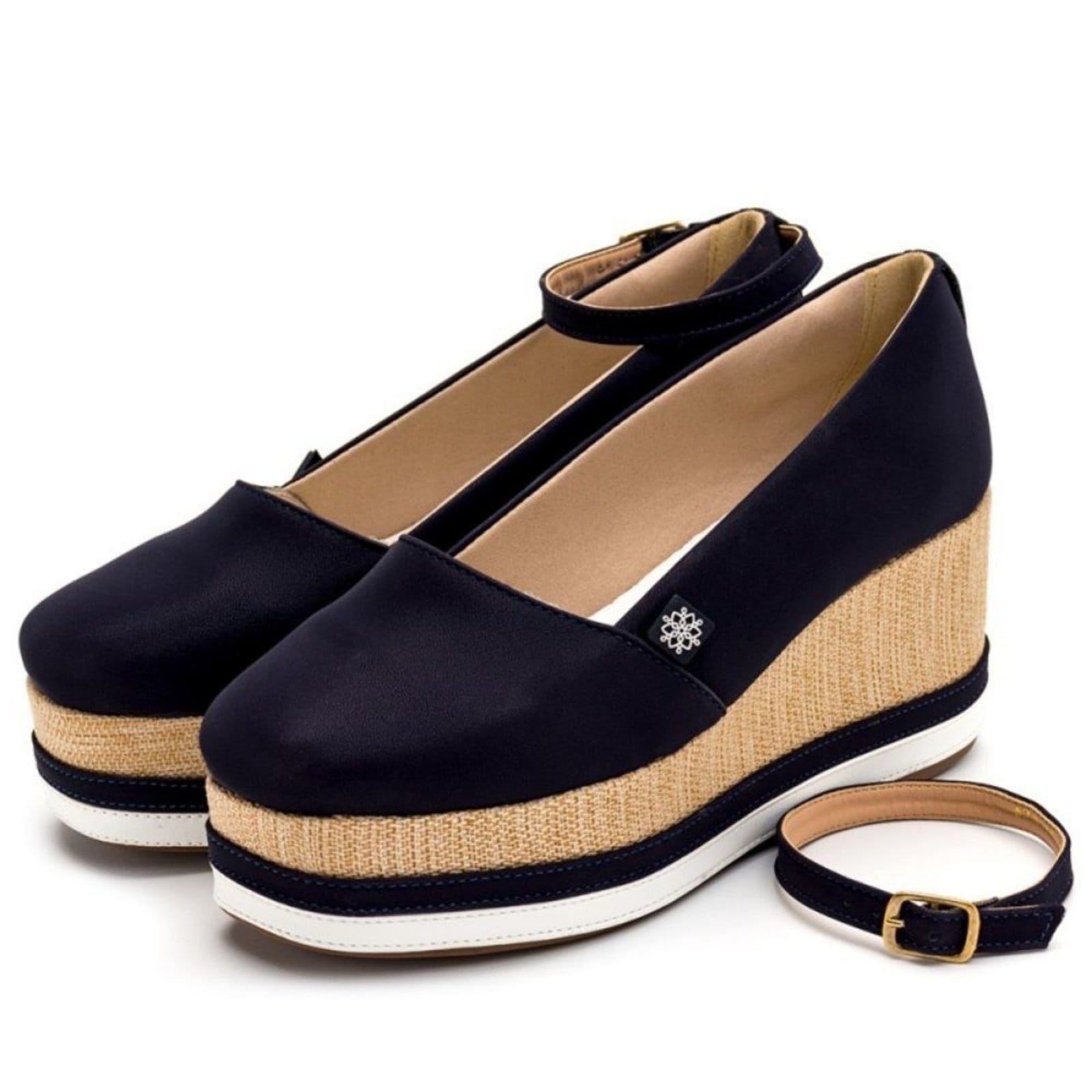 Tênis Feminino Anabela Salto Médio 170407 Napa Marinho
