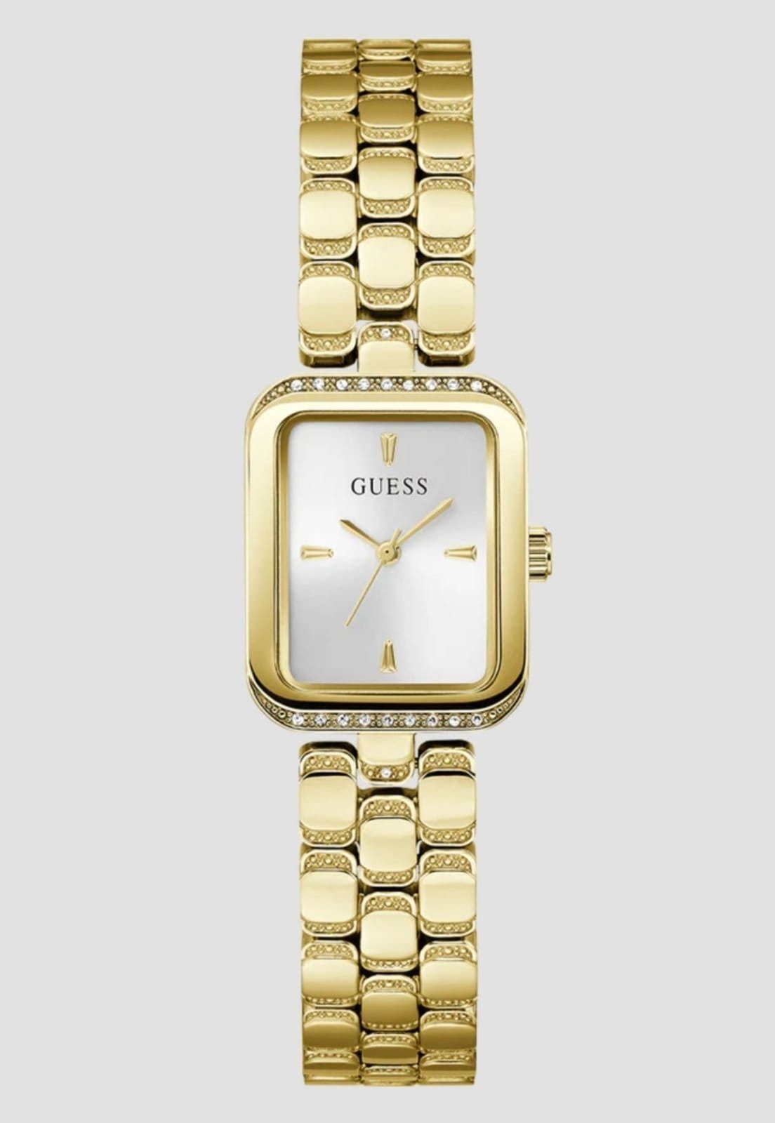 Relógio Guess Retangular Aço Cristal