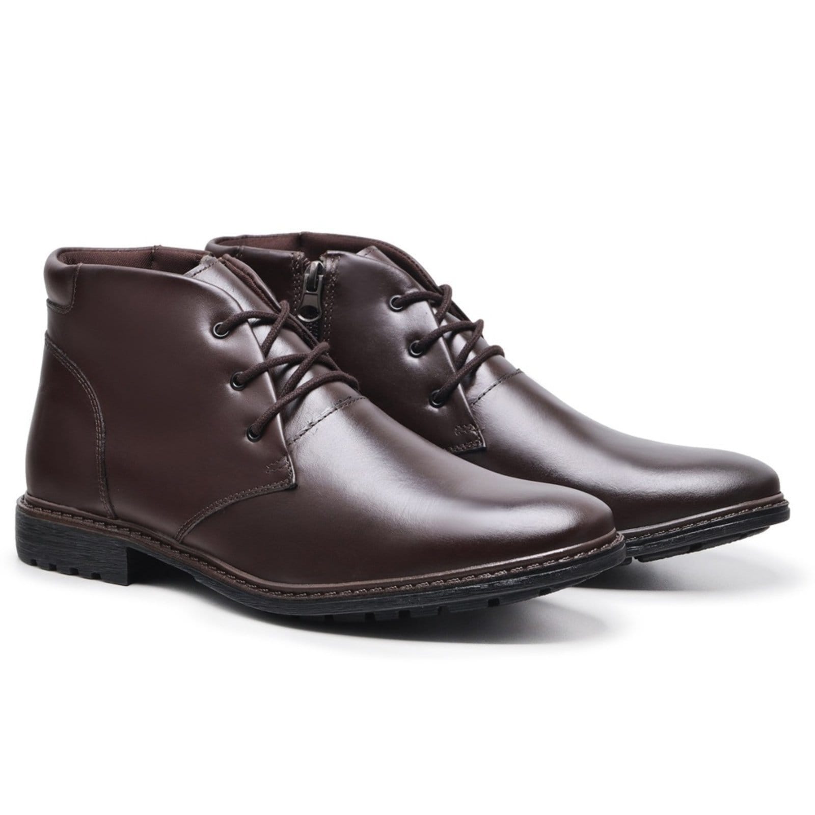 Bota Coturno Casual Social Masculino De Couro