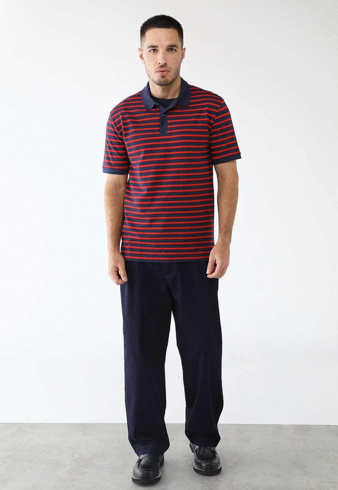 Vista 2 Camisa Polo Tommy Jeans Regular Breton Vermelha Tommy Jeans vermelho