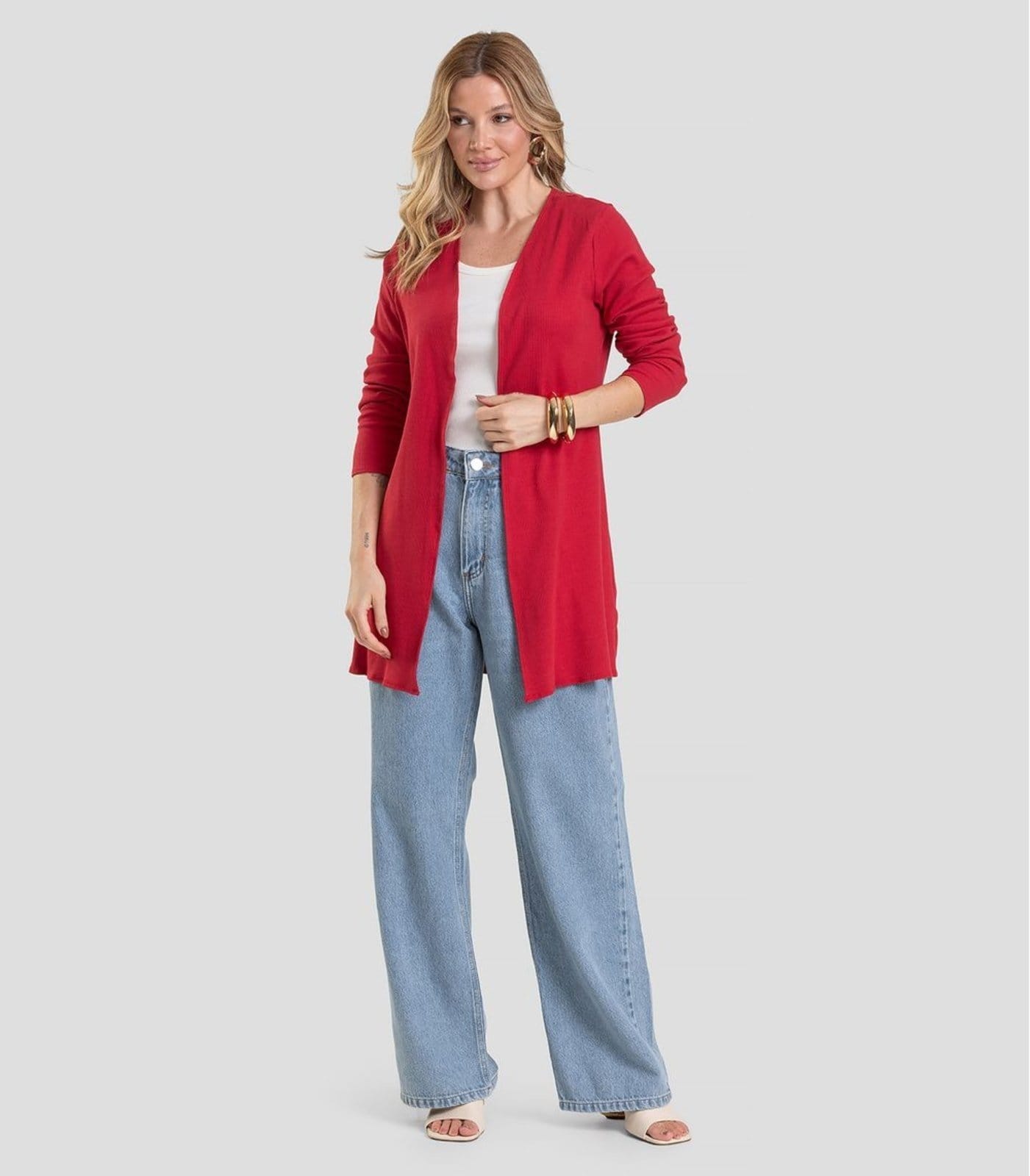 Vista 2 Cardigan Infinita Cor INFINITA COR verde