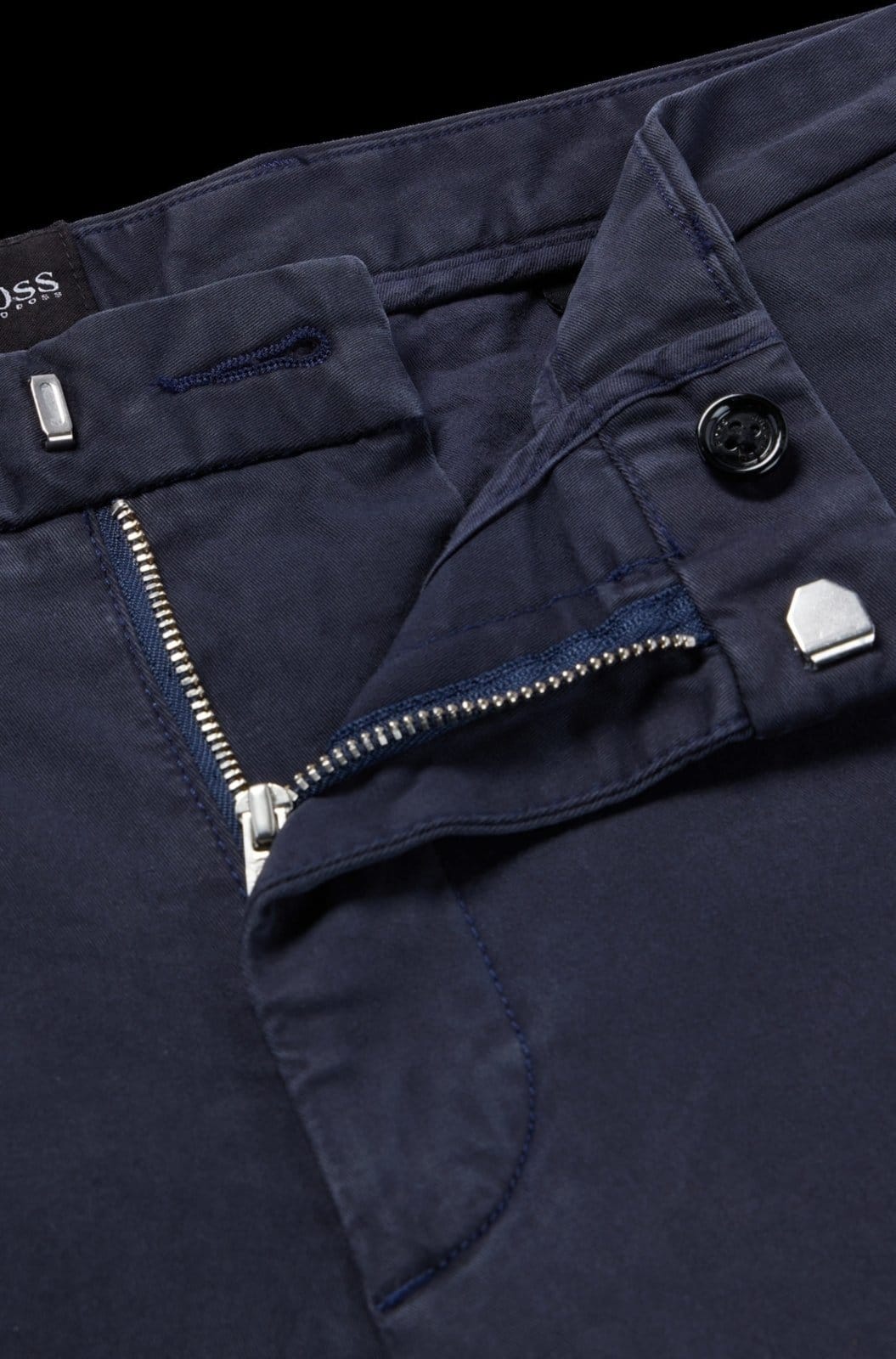 Vista 2 Calça De Corte Slim Em Gabardine De Algodão Stretch 110 Boss azul