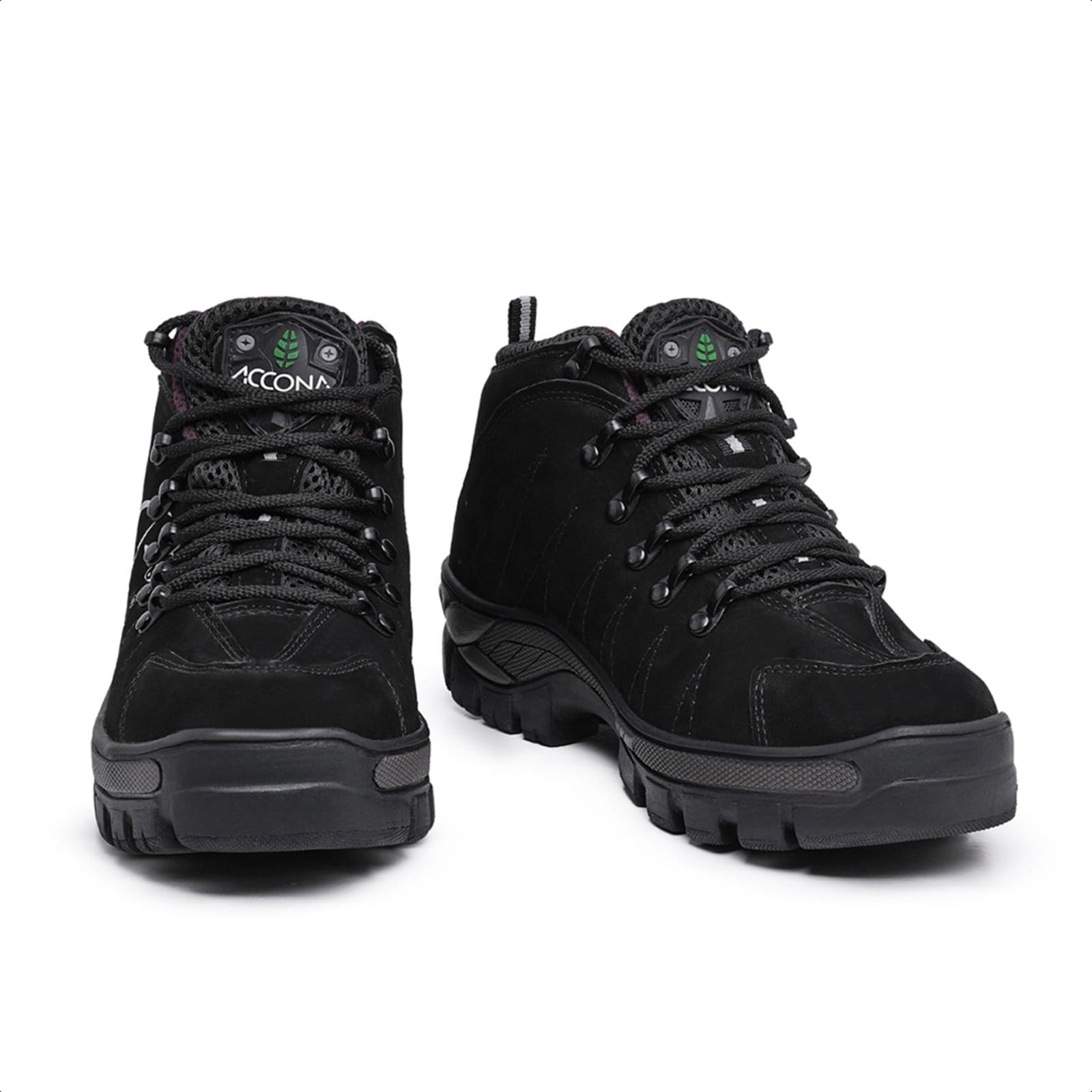 Vista 2 Coturno Adventure Feminino Accona em Couro 10000P Malbork preto